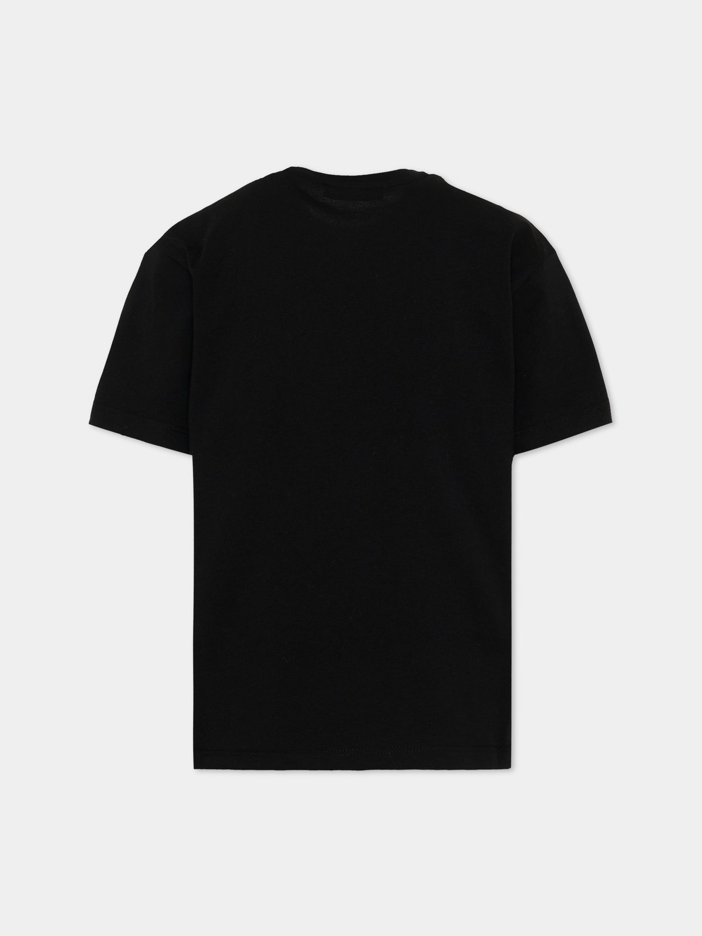 T-Shirt nera per bambini con logo,Msgm Kids,F6MSJUTH010 110