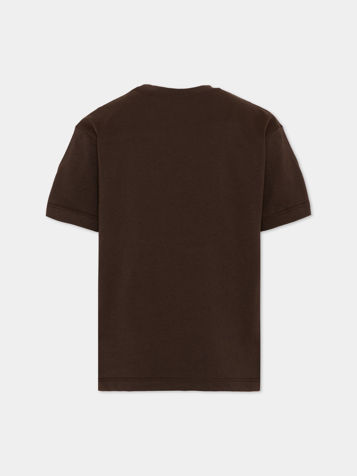 T-Shirt marrone per bambini con logo,Msgm Kids,F6MSJUTH010 943