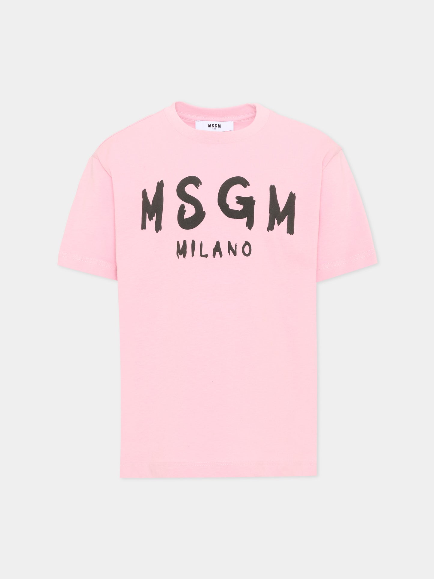 T-Shirt rosa per bambina con logo,Msgm Kids,F6MSJUTH010 MS090
