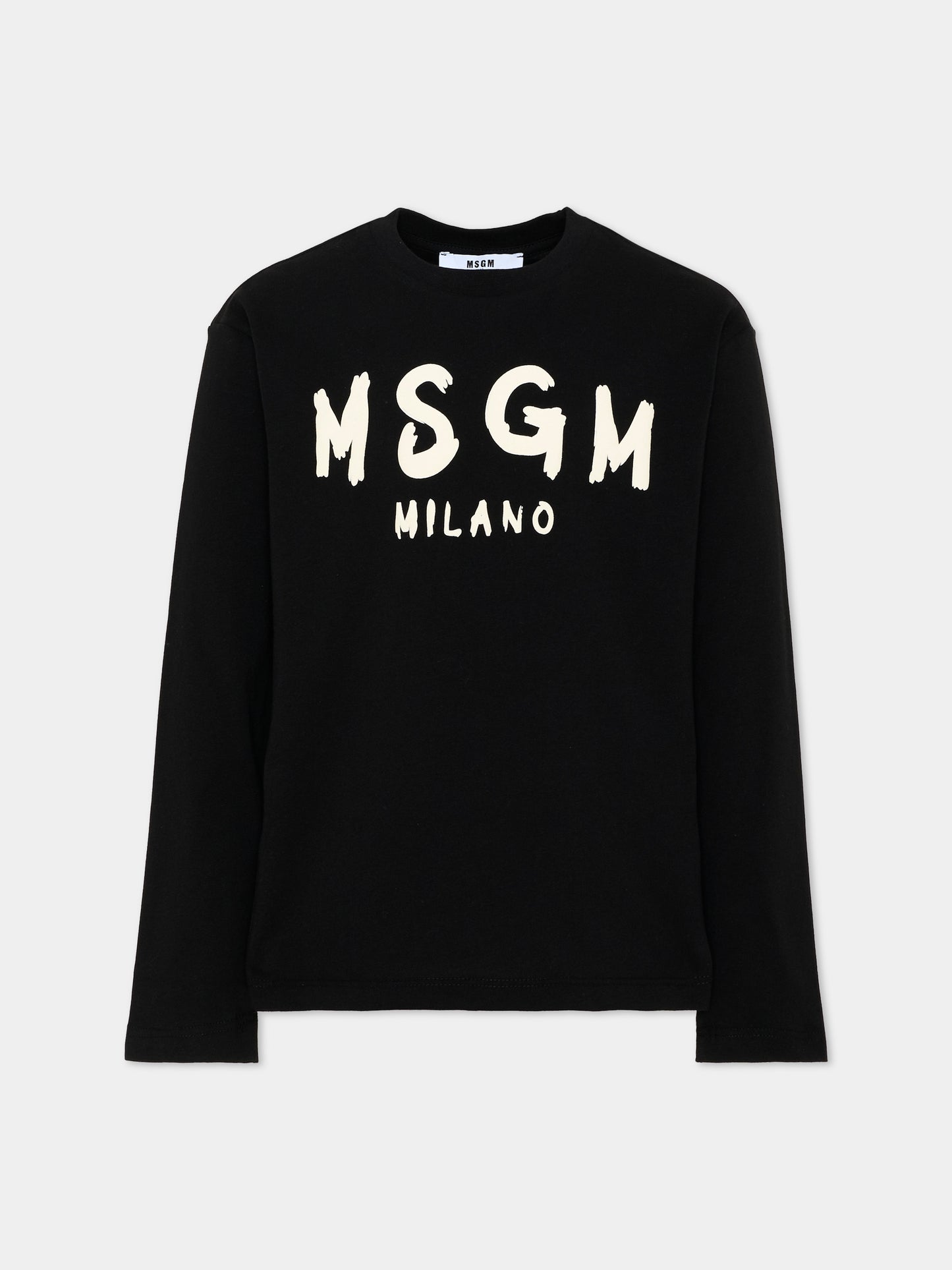 T-shirt nera per bambini con logo,Msgm Kids,F6MSJUTH012 110