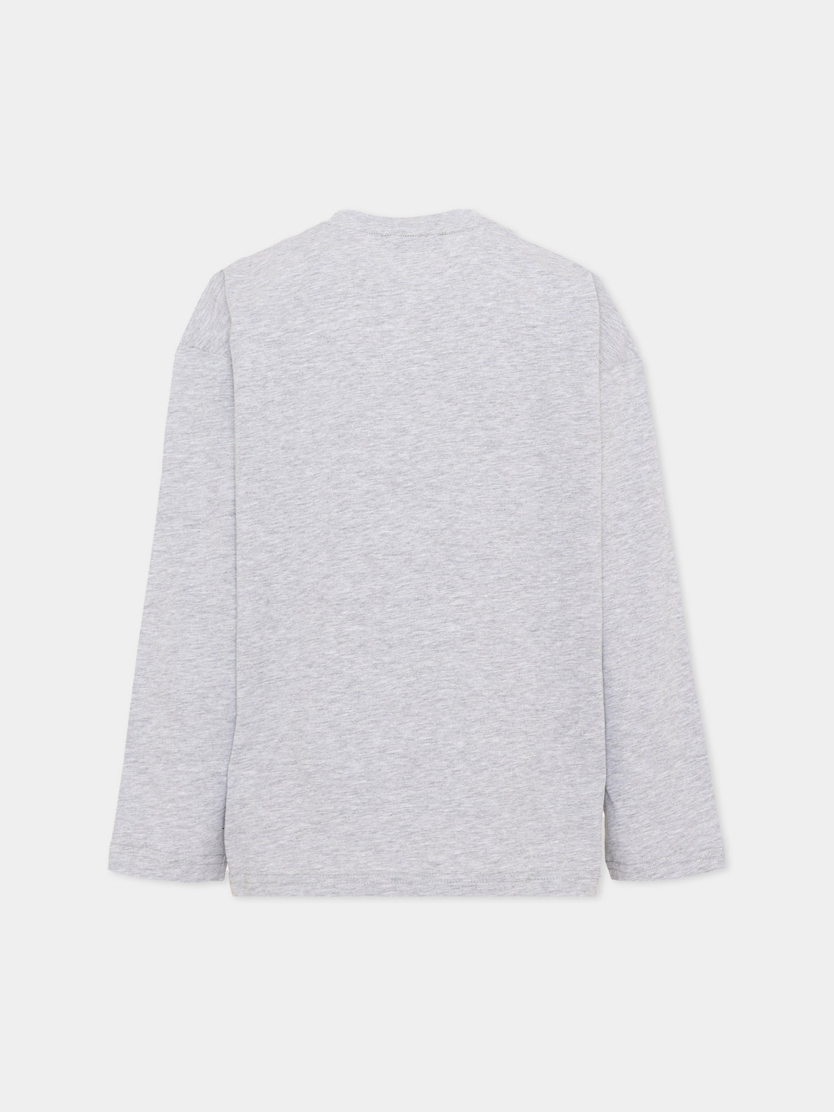 T-Shirt a manica lunga grigia logo per bambini,Msgm Kids,F6MSJUTH183 271