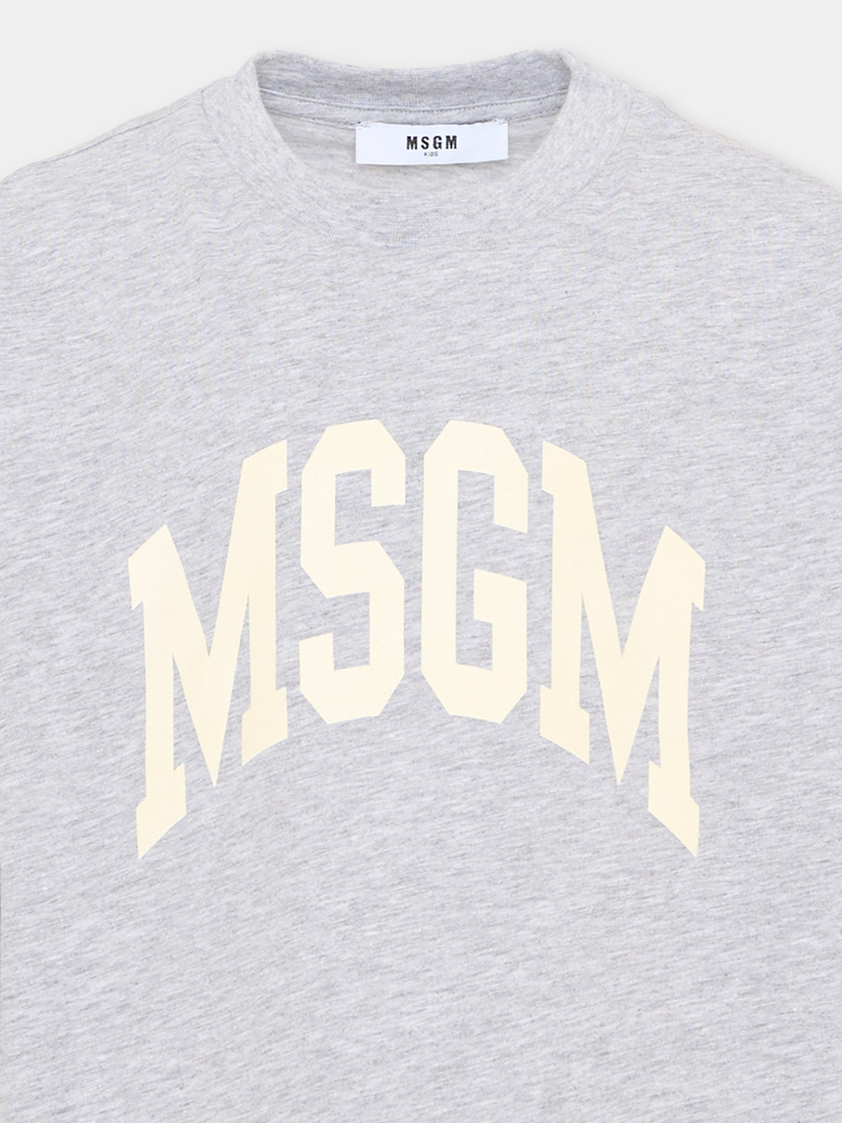 T-Shirt a manica lunga grigia logo per bambini,Msgm Kids,F6MSJUTH183 271