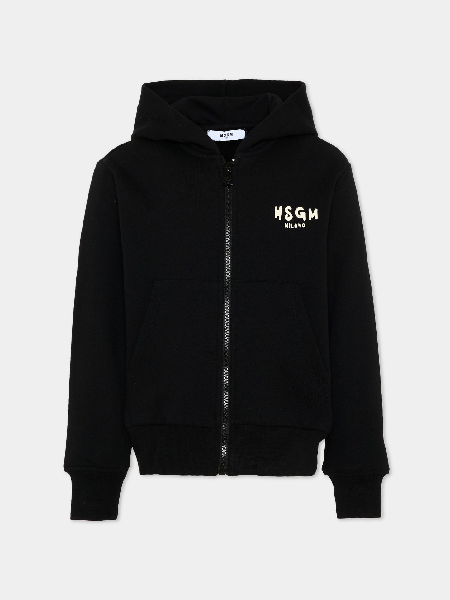 Felpa nera per bambini con logo,Msgm Kids,F6MSJUZH008 110