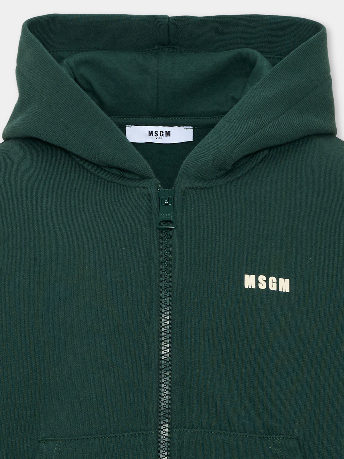 Felpa verde per bambini con logo,Msgm Kids,F6MSJUZH035 MS095