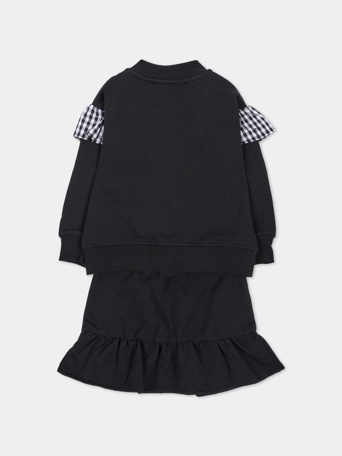 Completo sportivo lungo nero con logo,Msgm Kids,F6MSNGBS368 110