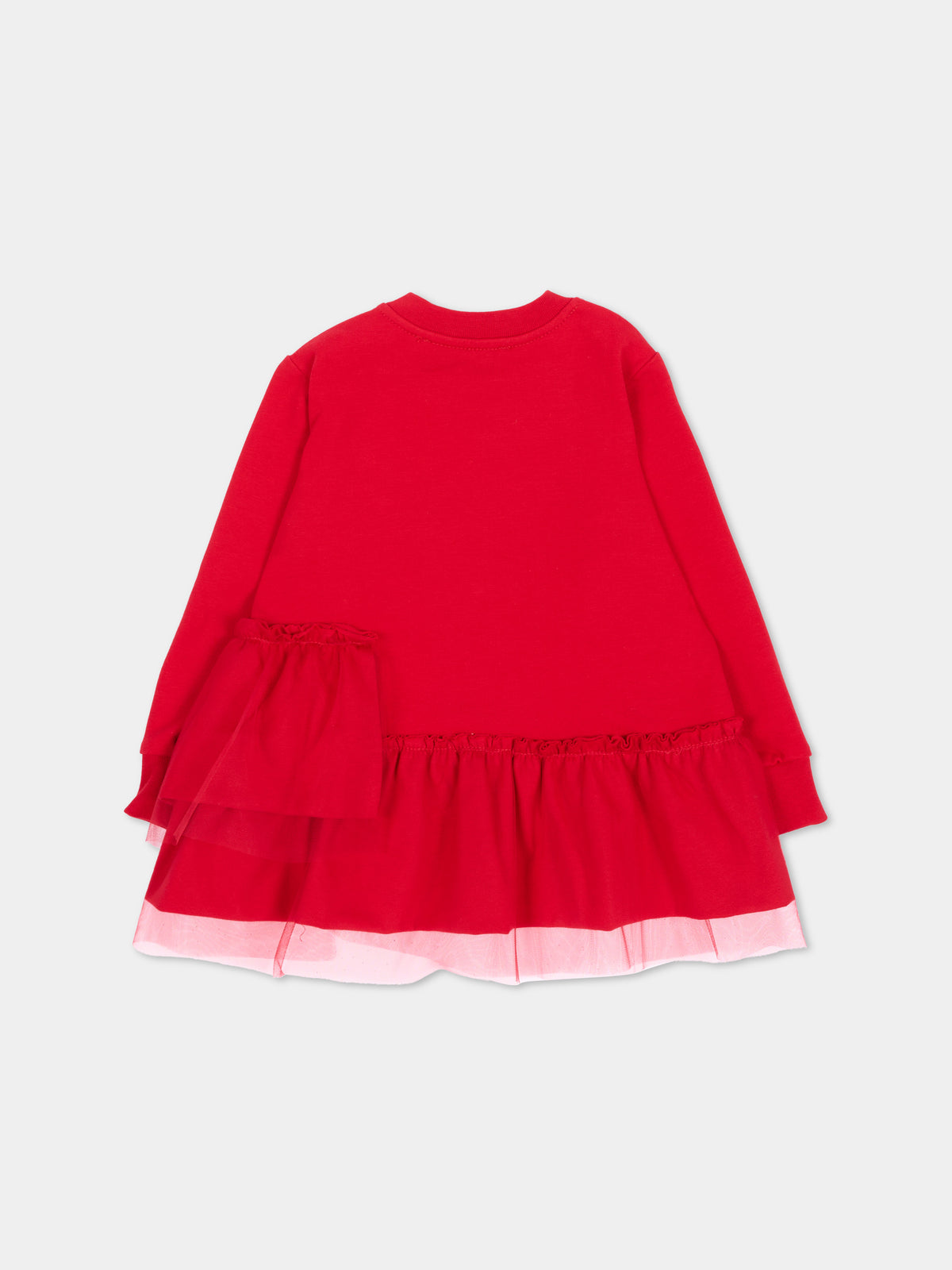 Vestito rosso per neonata con logo,Msgm Kids,F6MSNGDR327 MS031