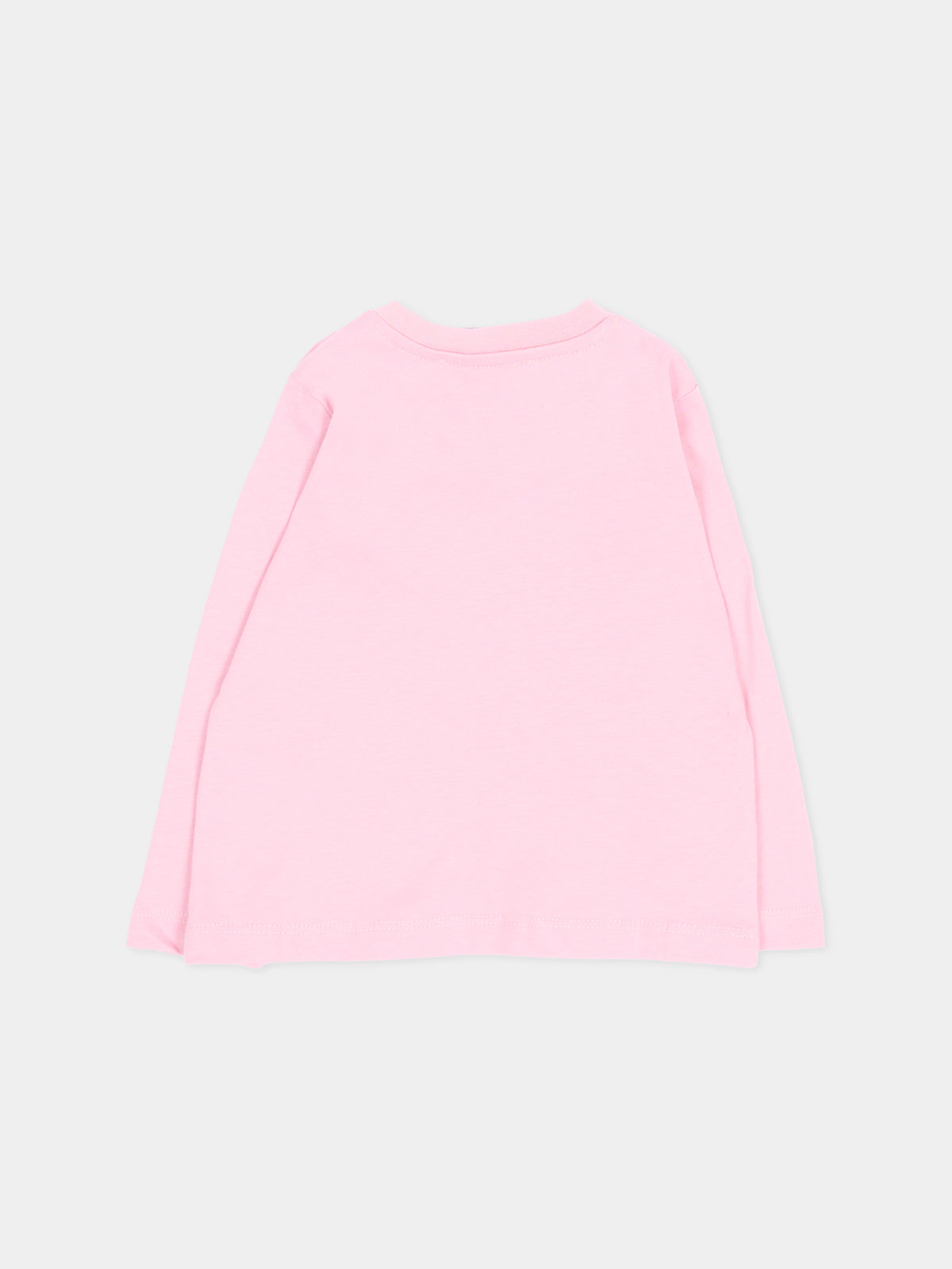 T-Shirt a manica lunga rosa per neonata con logo,Msgm Kids,F6MSNGTH367 MS090