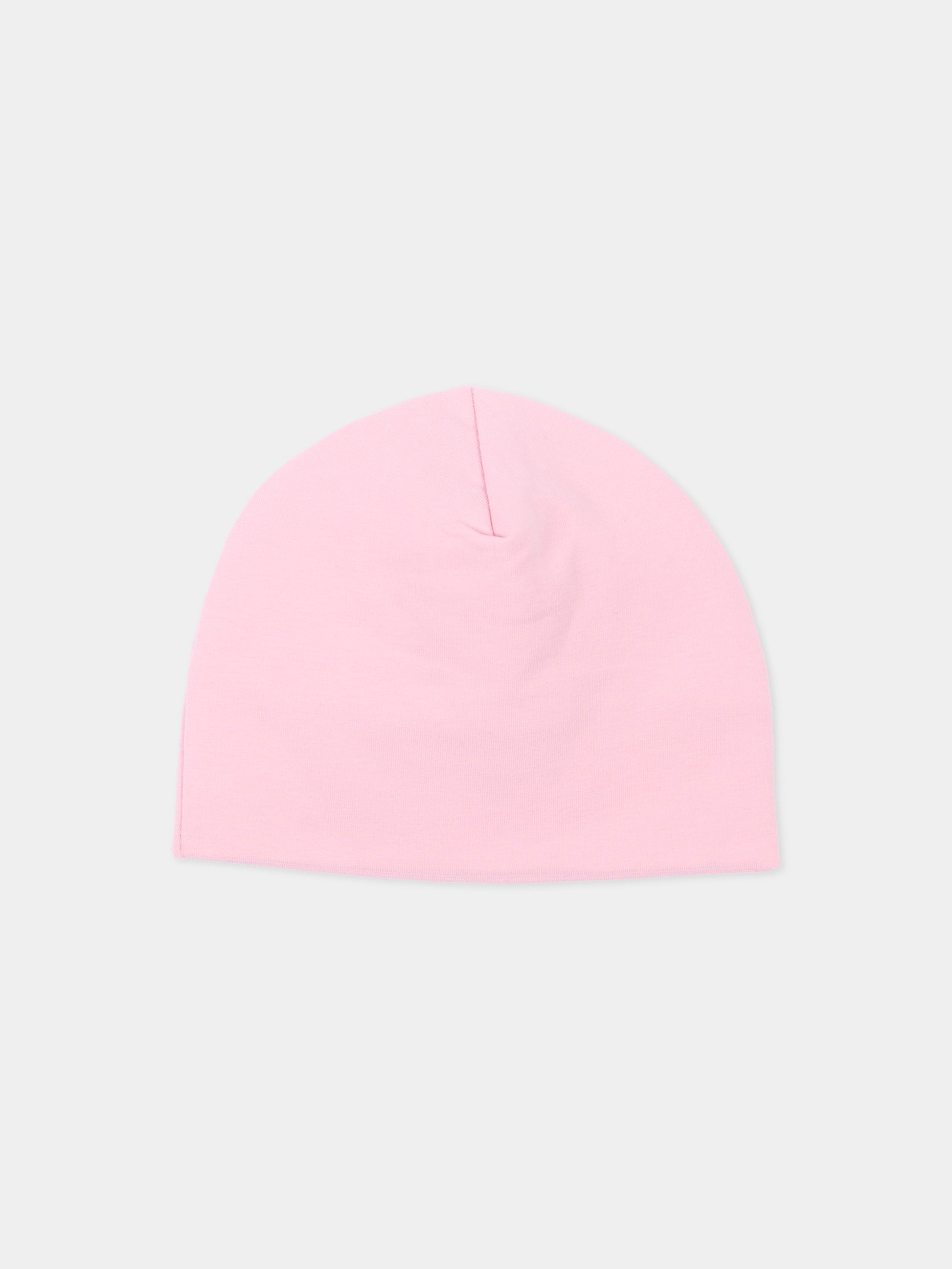 Berretto rosa per neonata con logo,Msgm Kids,F6MSUNHT348 MS090