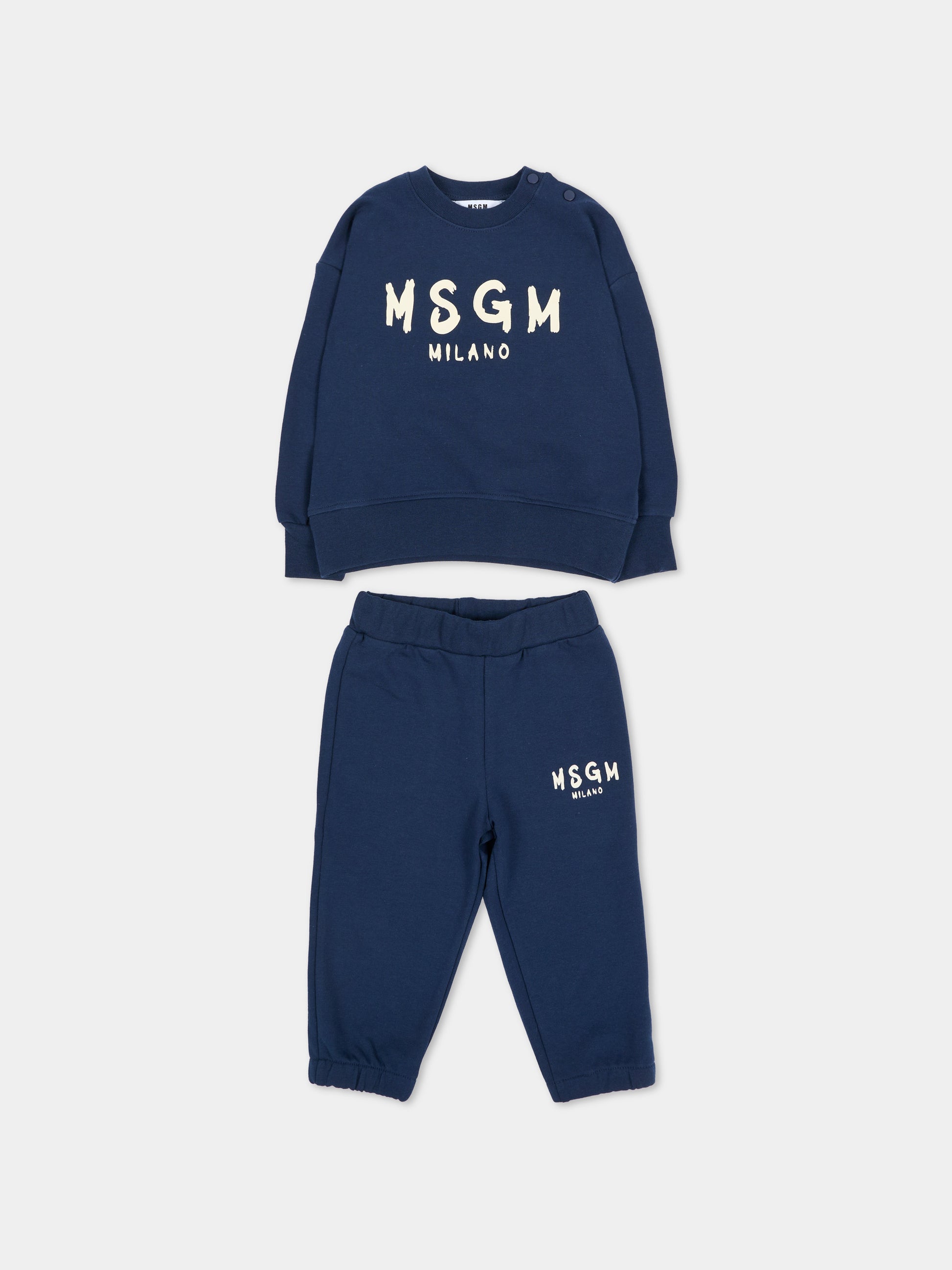 Completo sportivo lungo blu per neonati,Msgm Kids,F6MSUNTP347 MS032