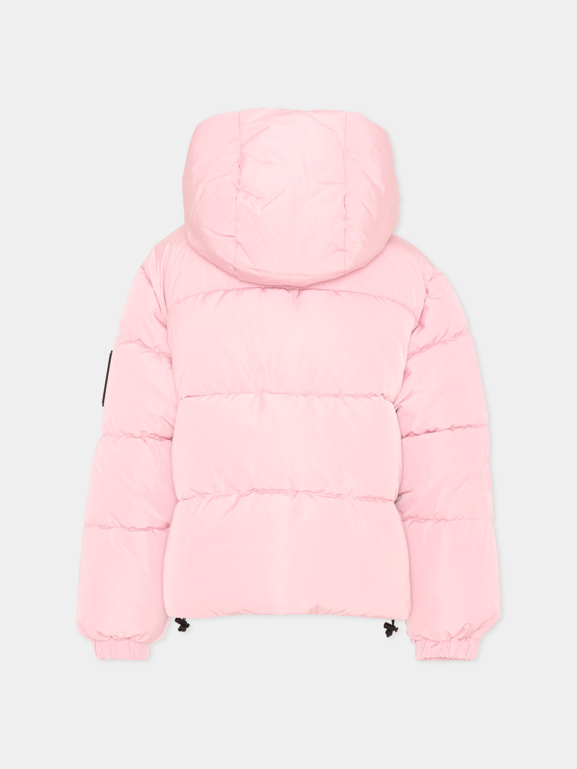 Piumino rosa per bambina con cappuccio,Msgm Kids,F6MSJUPF003 MS090