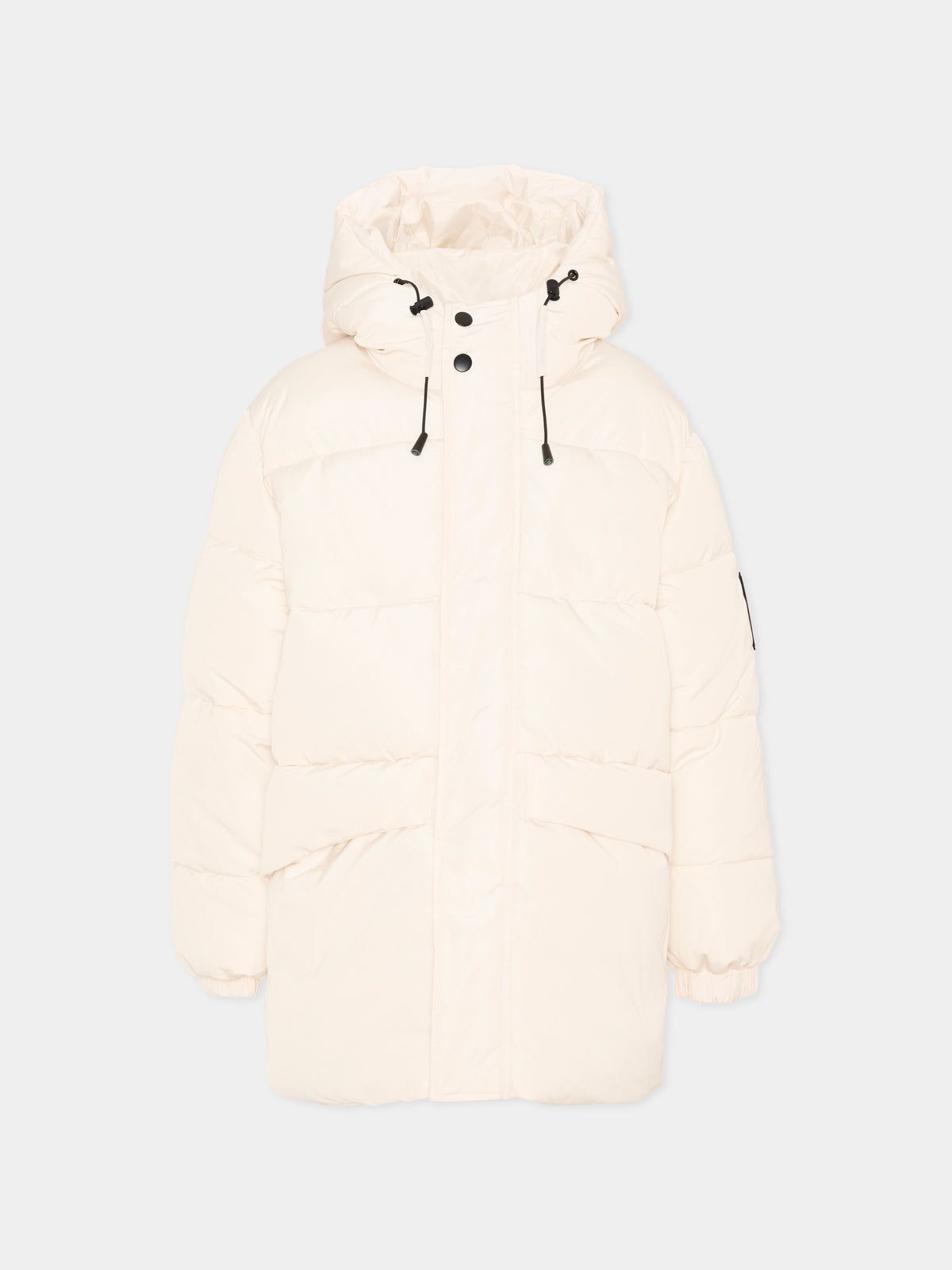Piumino avorio per bambini con cappuccio,Msgm Kids,F6MSJUPF004 013