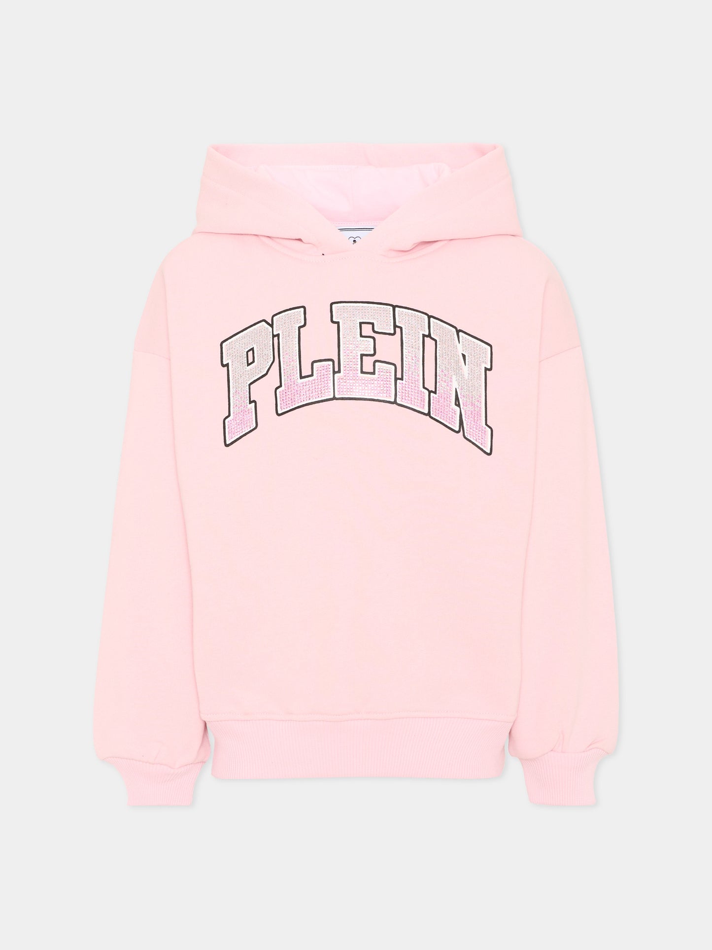 Felpa rosa per bambina con logo,Philipp Plein Junior,F6PHJGHS037 042