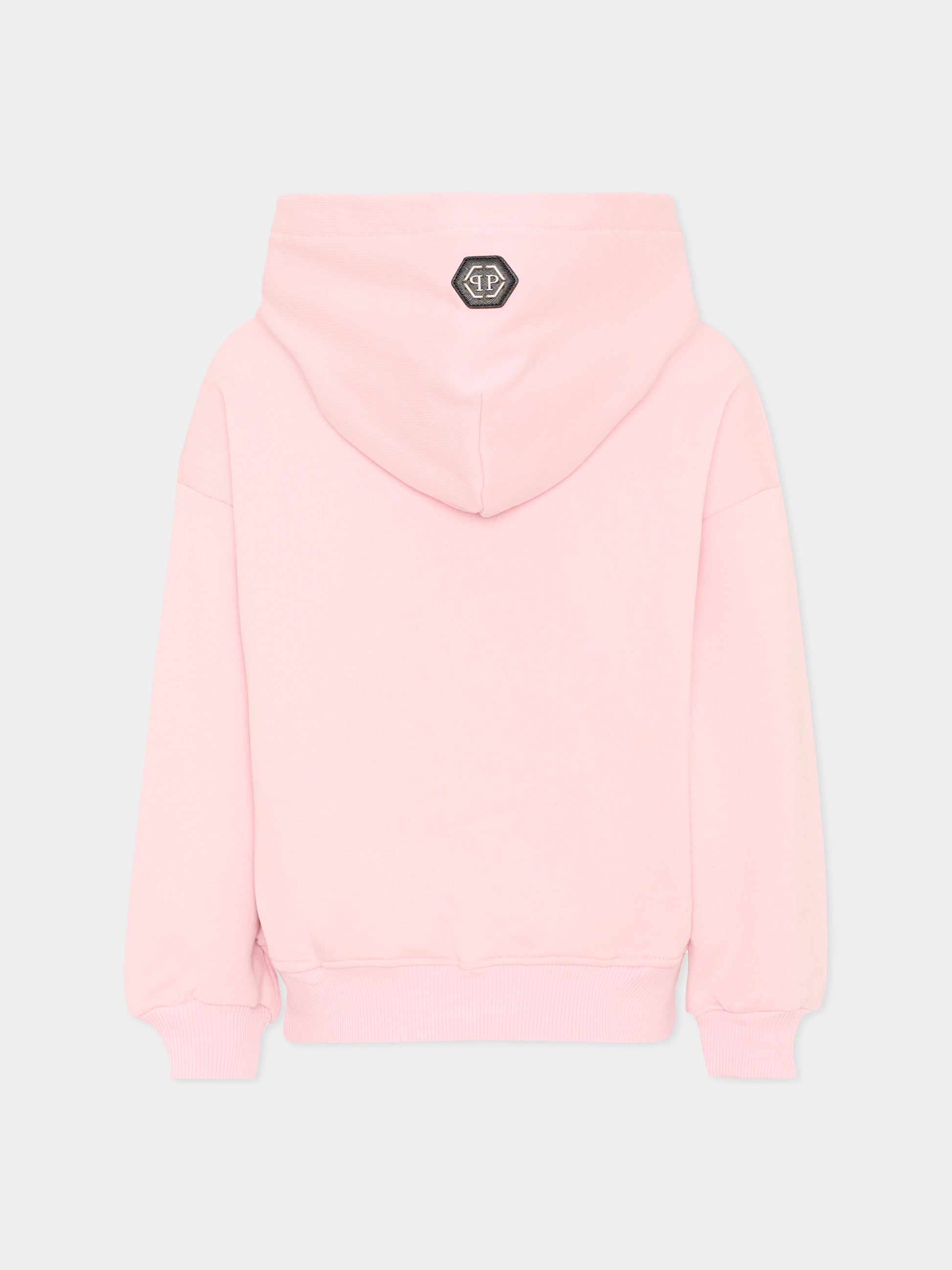 Felpa rosa per bambina con logo,Philipp Plein Junior,F6PHJGHS037 042