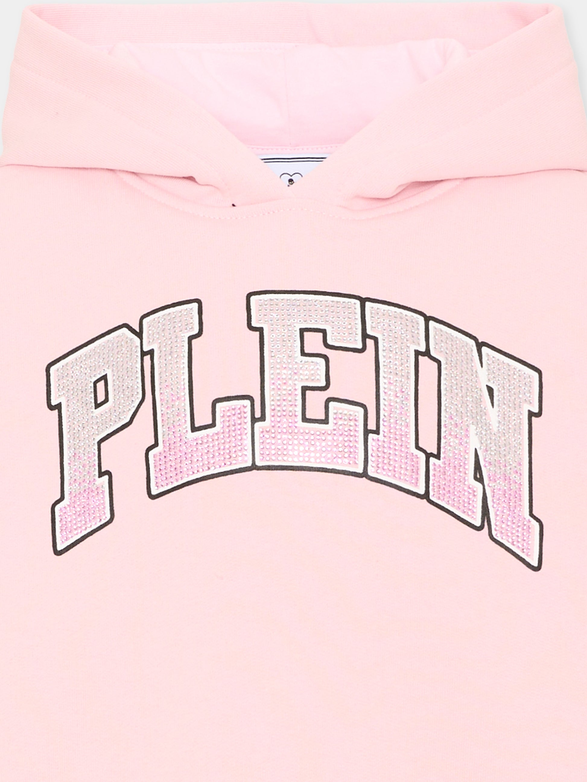 Felpa rosa per bambina con logo,Philipp Plein Junior,F6PHJGHS037 042