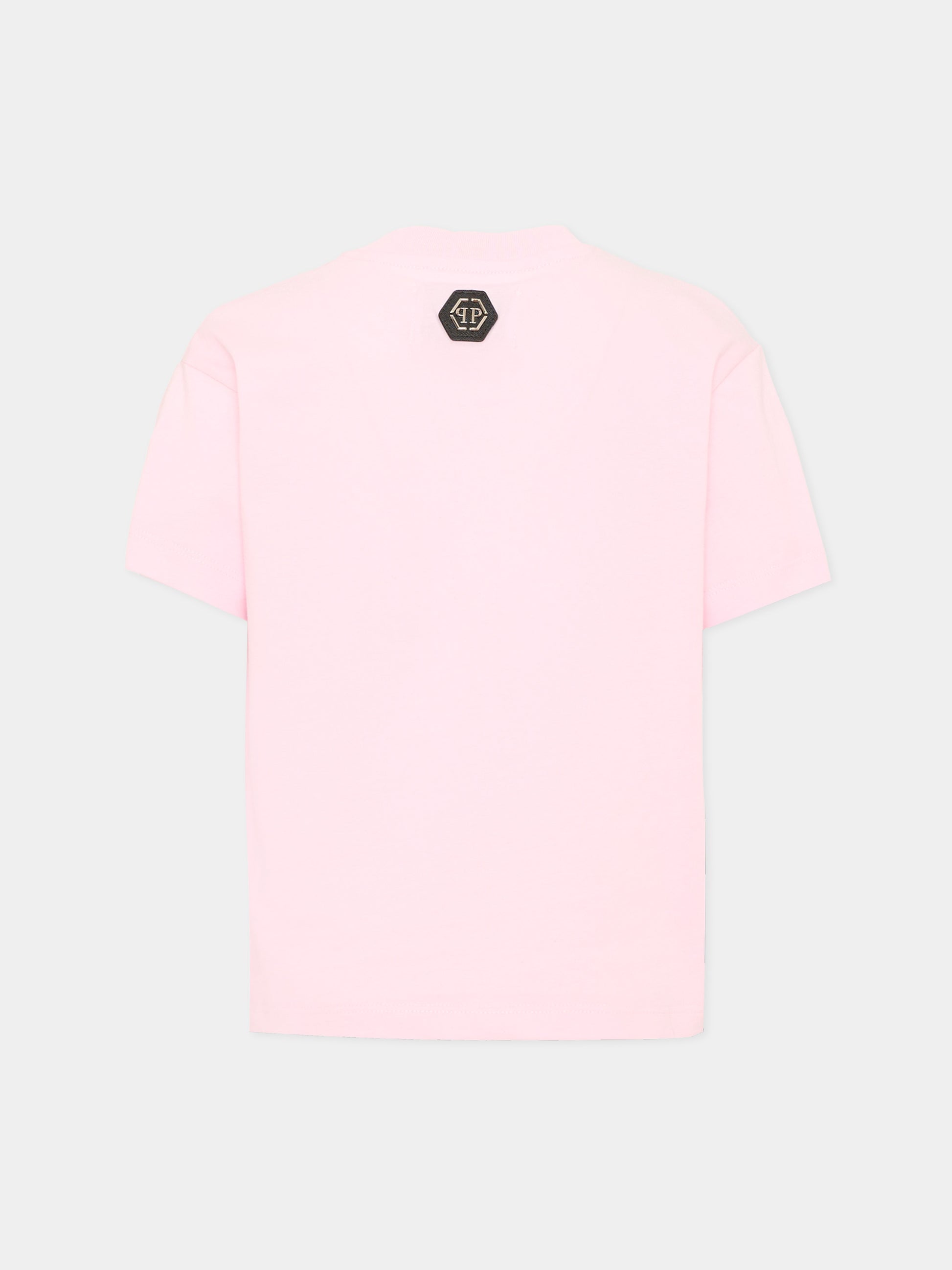 T-shirt rosa per bambina con logo,Philipp Plein Junior,F6PHJGTH022 042
