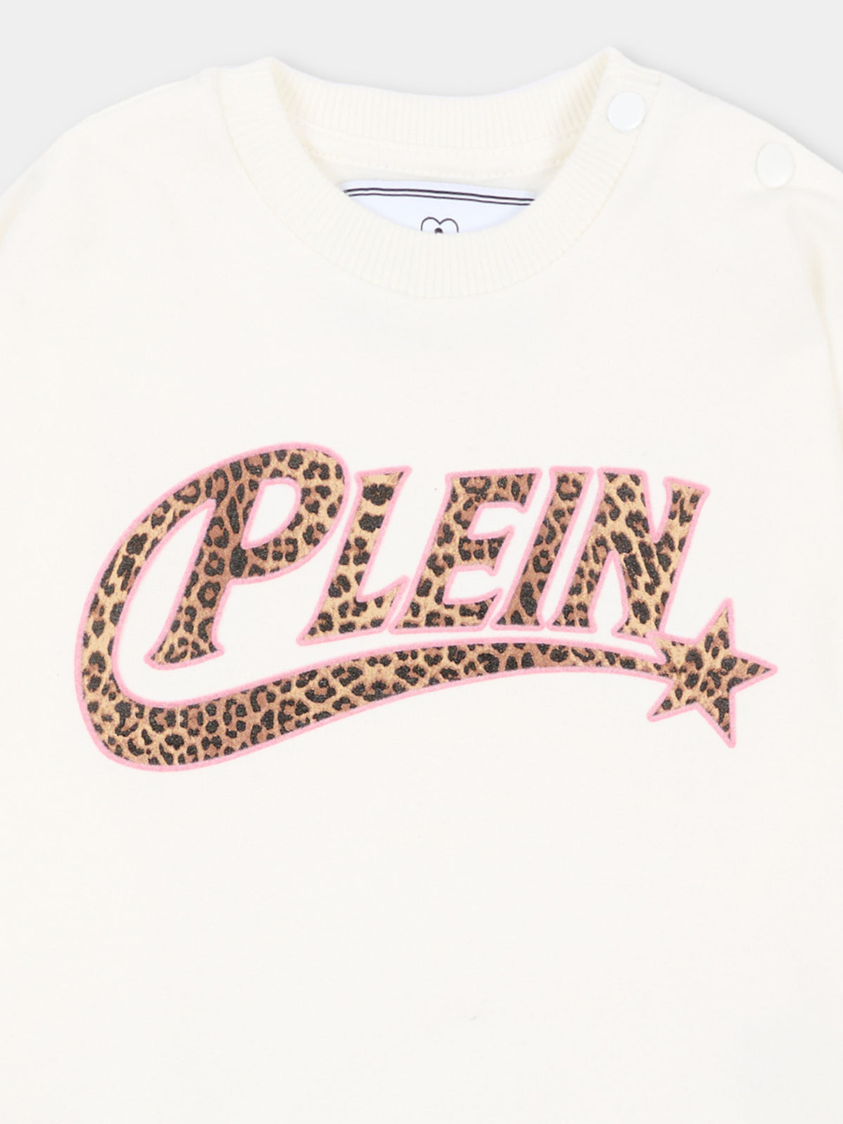 Completo sportivo lungo avorio per neonata animalier,Philipp Plein Junior,F6PHNGML184 002