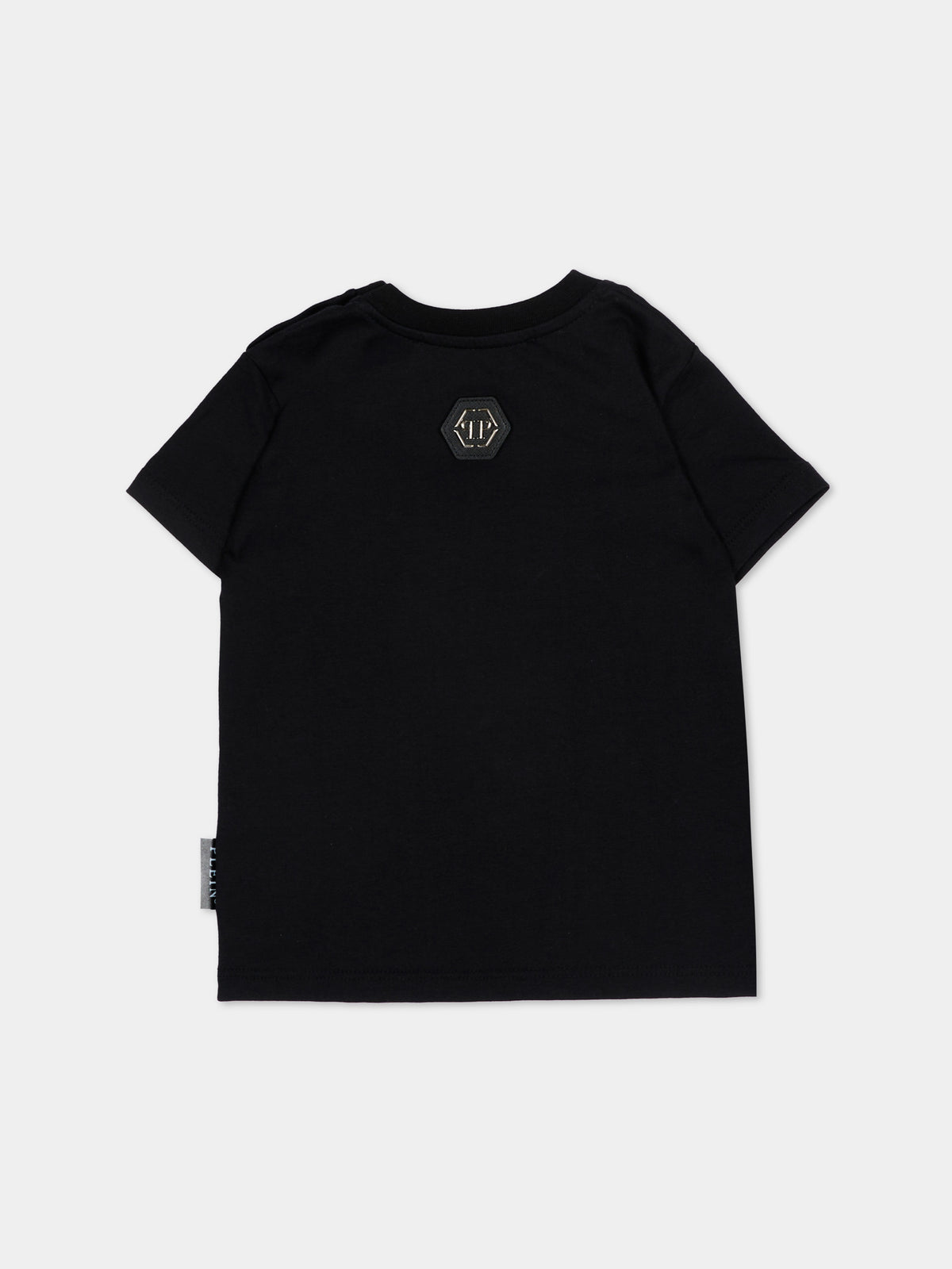T-Shirt nera per neonata con orsetto,Philipp Plein Junior,F6PHNGTH181 110