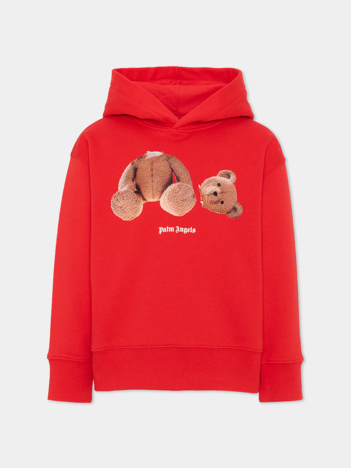 Felpa rossa per bambini con Teddy Bear,Palm Angels,F6PAJBHS059 040