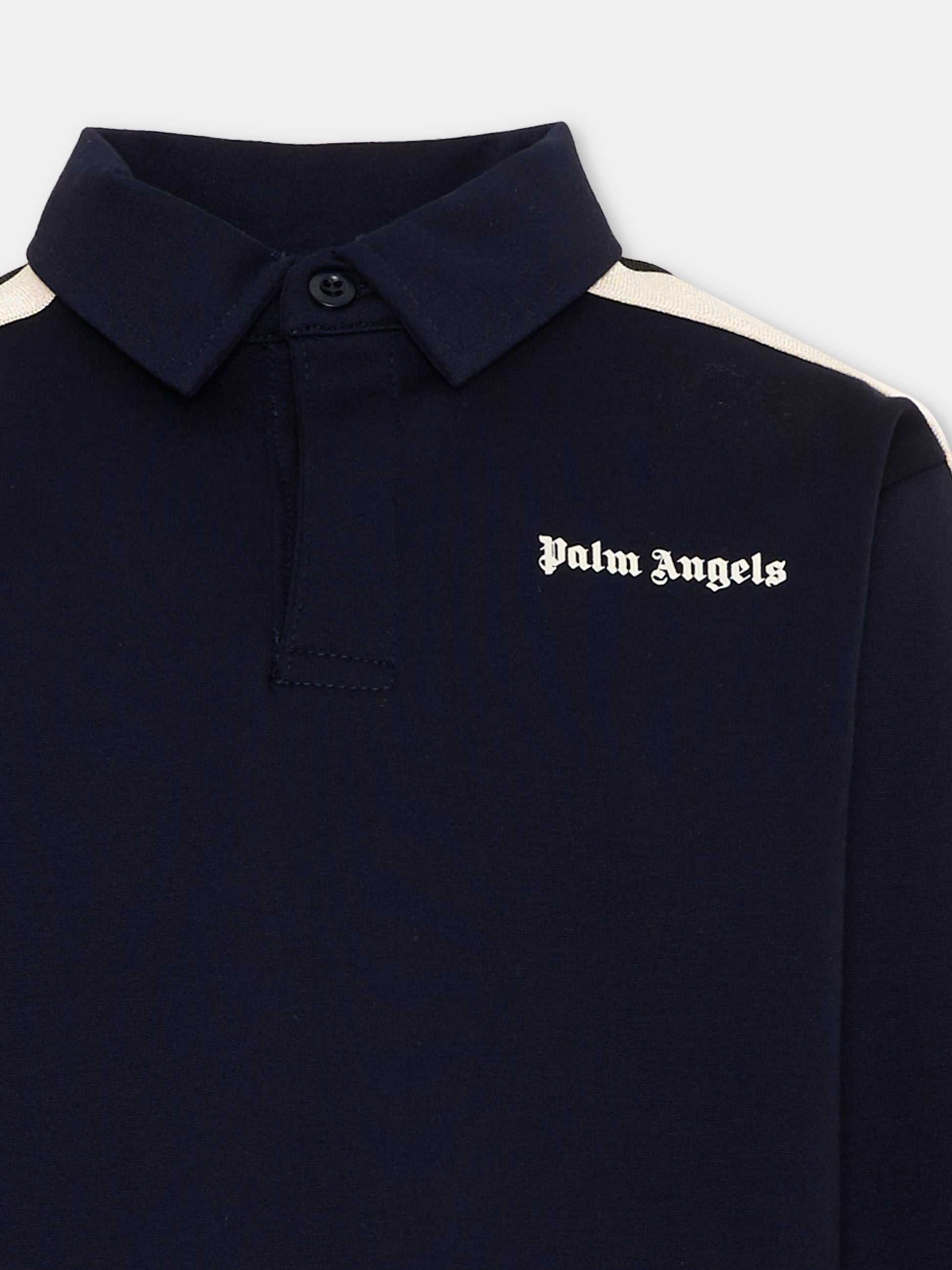 Polo blu per bambino con logo,Palm Angels,F6PAJBPO023 1528