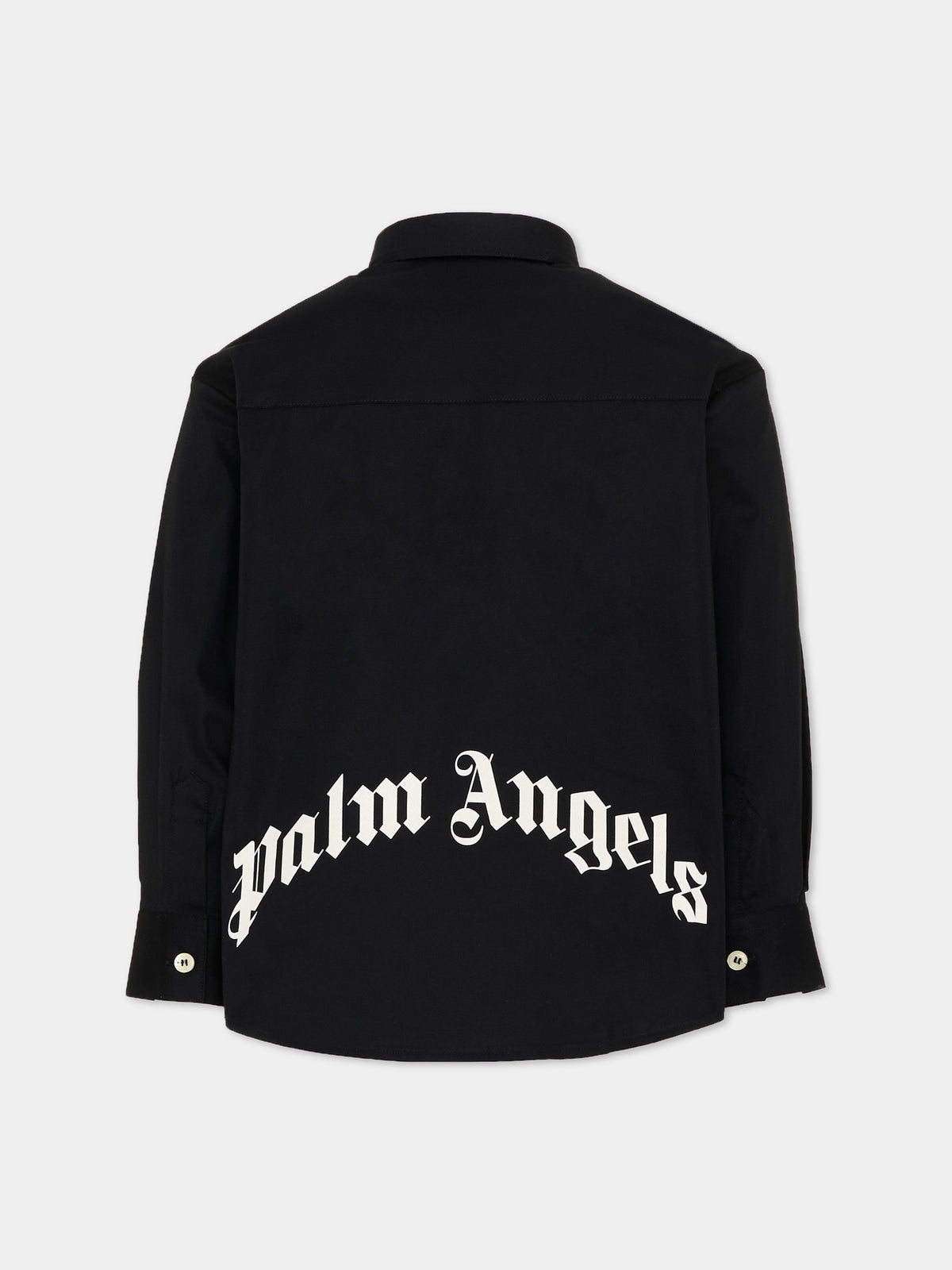 Camicia nera per bambino con logo,Palm Angels,F6PAJBSI169 110
