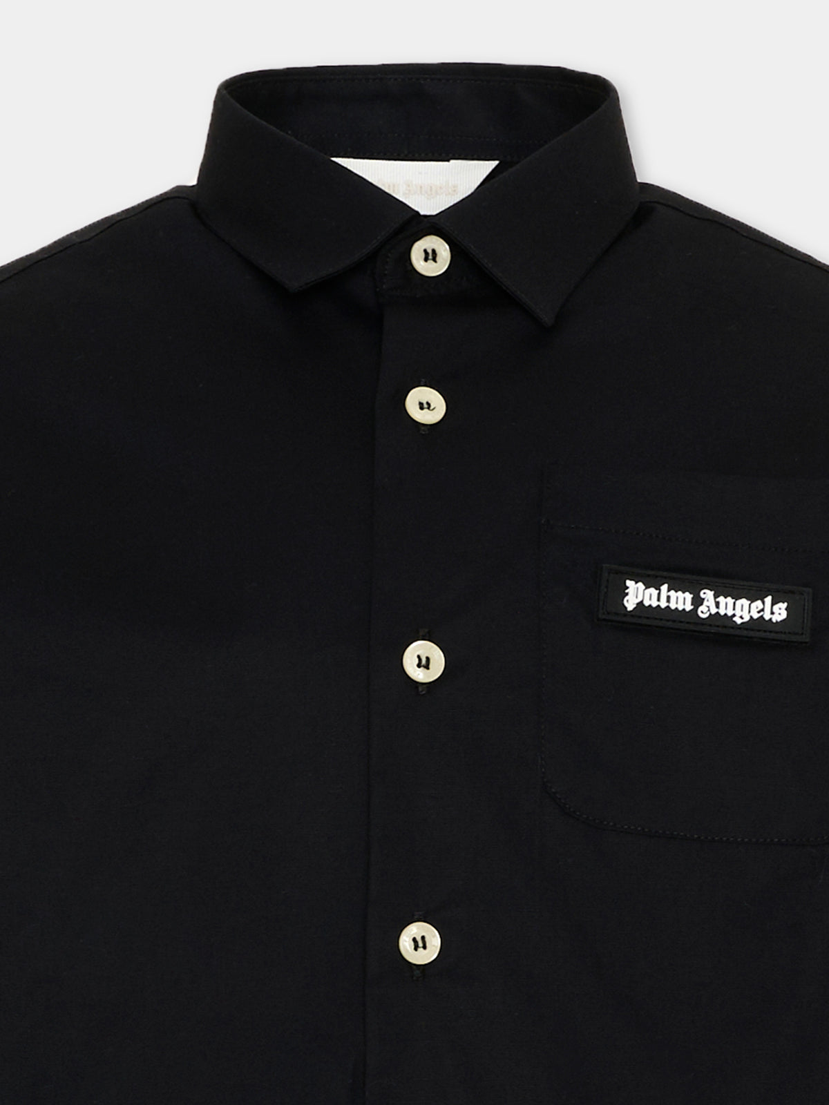 Camicia nera per bambino con logo,Palm Angels,F6PAJBSI169 110