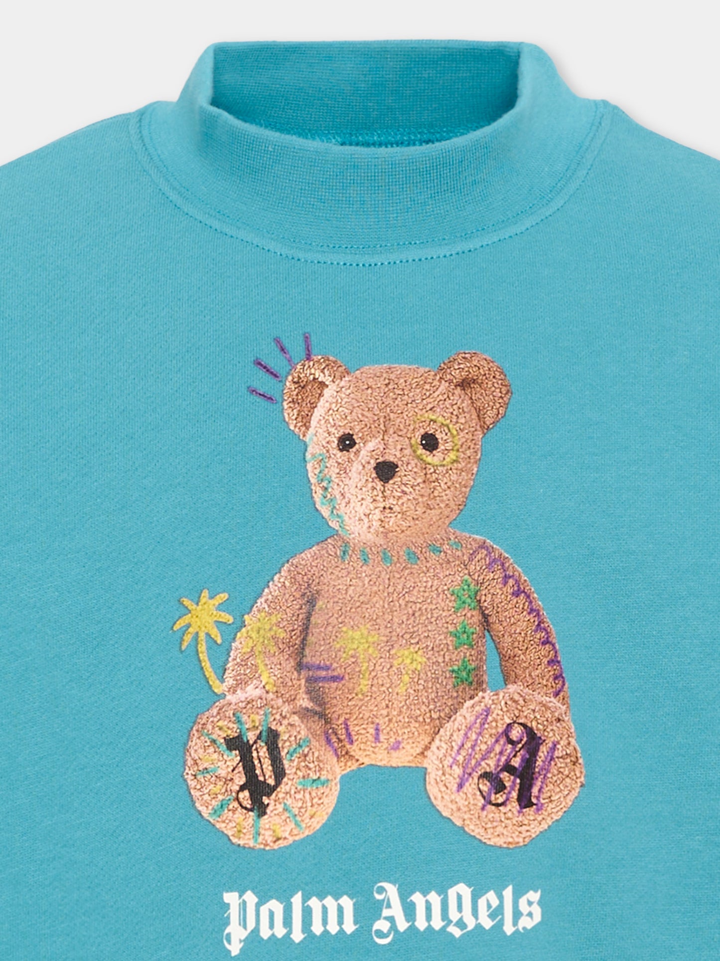 Felpa azzurra per bambini con Teddy Bear,Palm Angels,F6PAJBSW100 1527