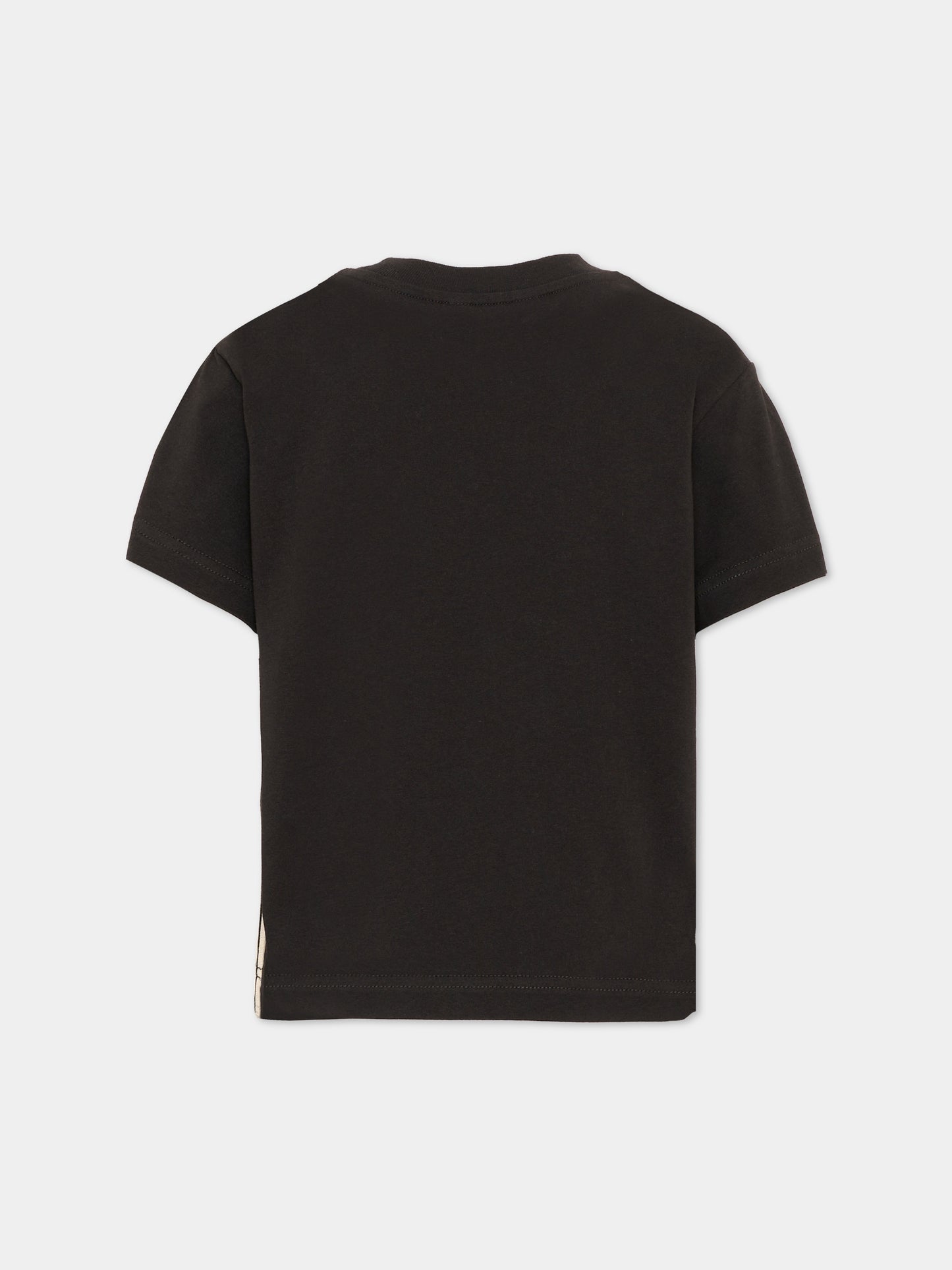 T-Shirt nera per bambini con logo,Palm Angels,F6PAJBTH026 110