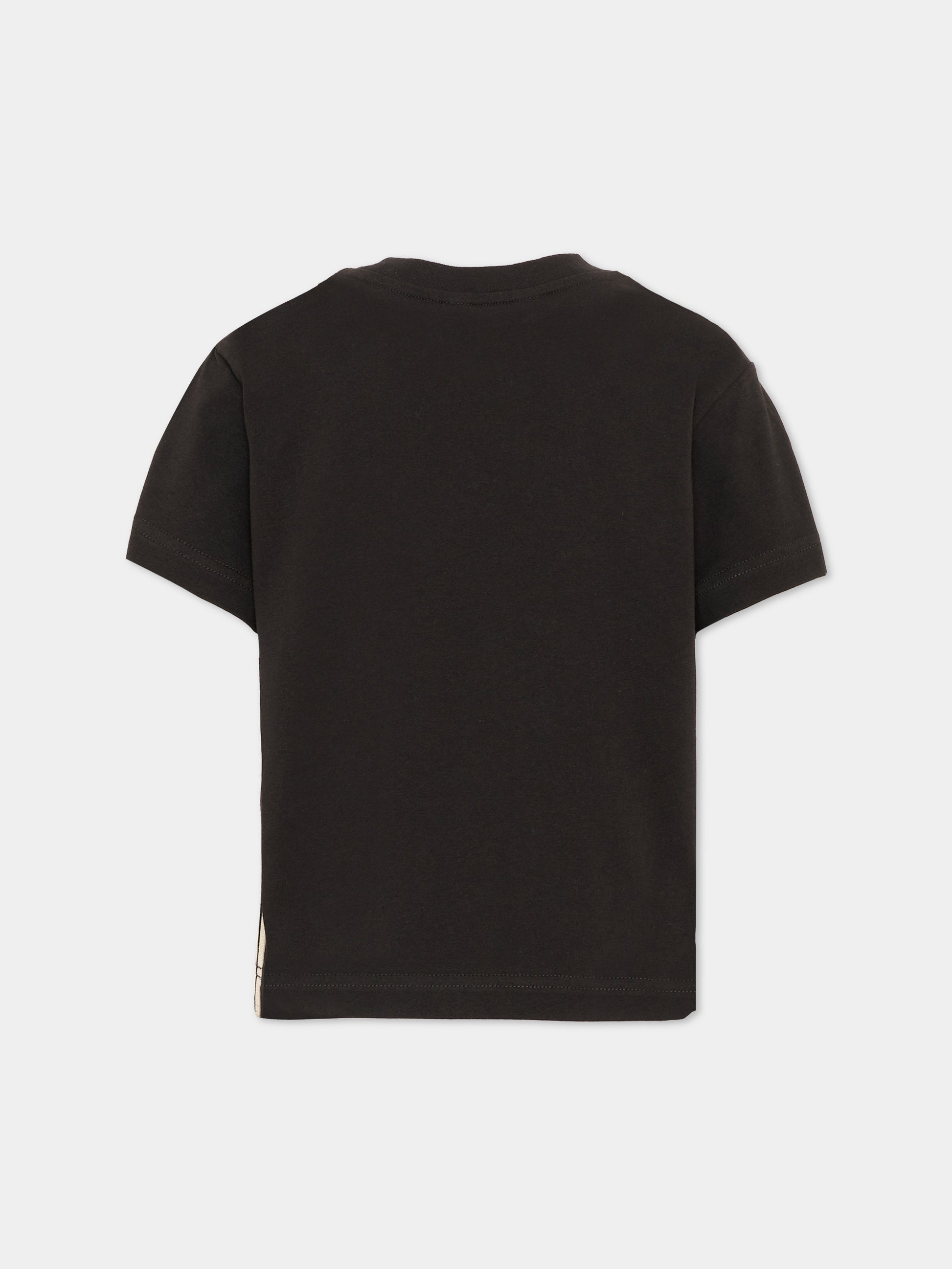 T-Shirt nera per bambini con logo,Palm Angels,F6PAJBTH026 110