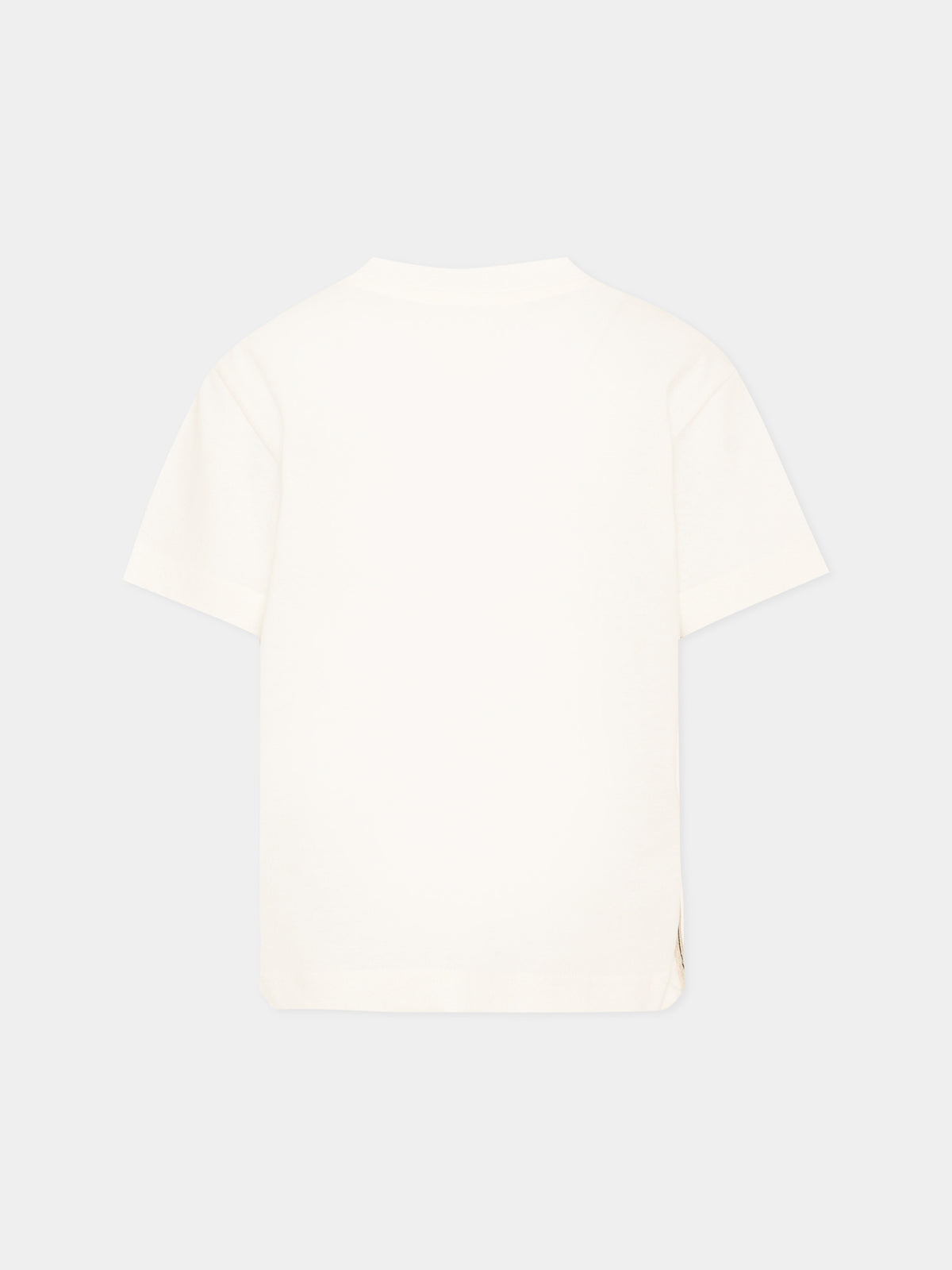 T-Shirt avorio per bambini con logo,Palm Angels,F6PAJBTH026 412