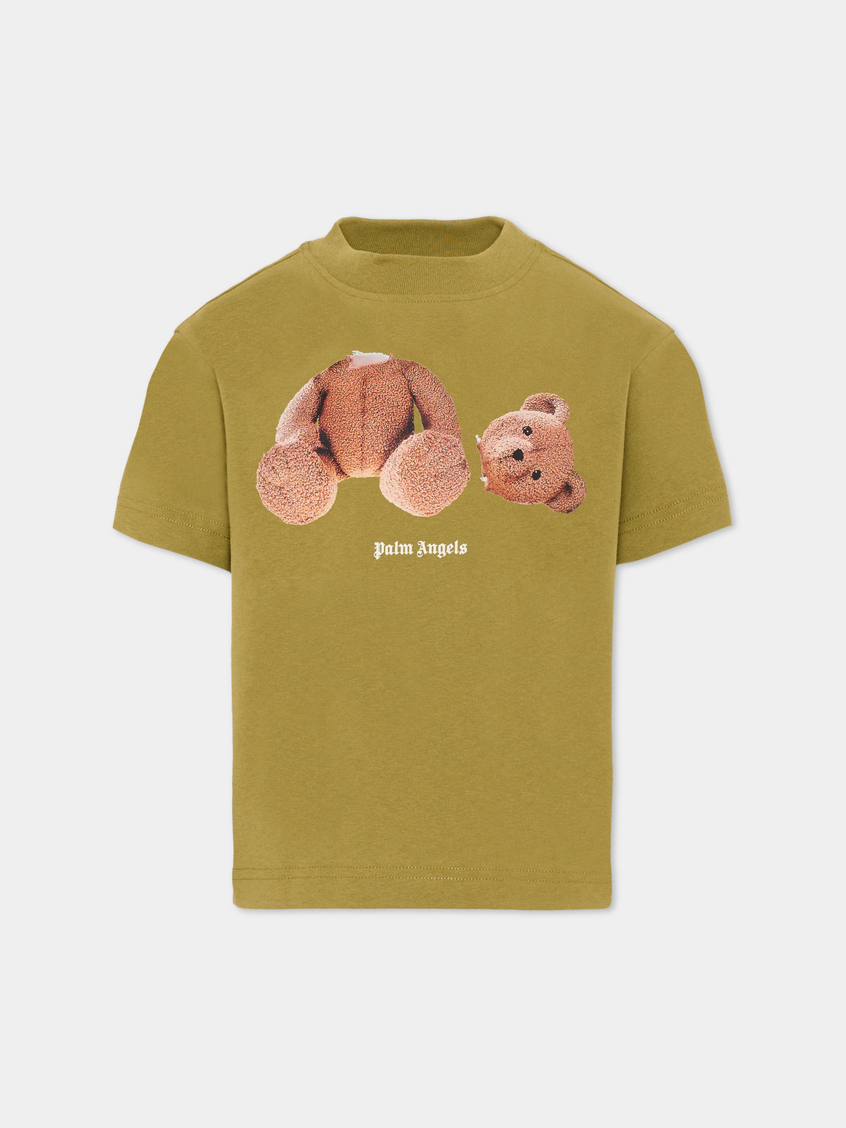 T-shirt verde per bambini con Teddy Bear,Palm Angels,F6PAJBTH061 1529