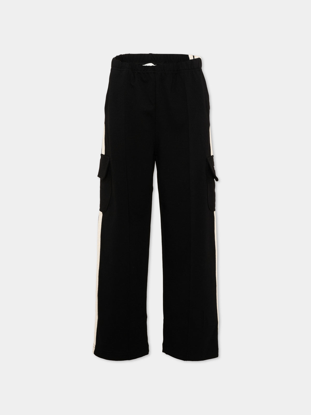 Pantalone nero per bambina con logo,Palm Angels,F6PAJGFP040 110