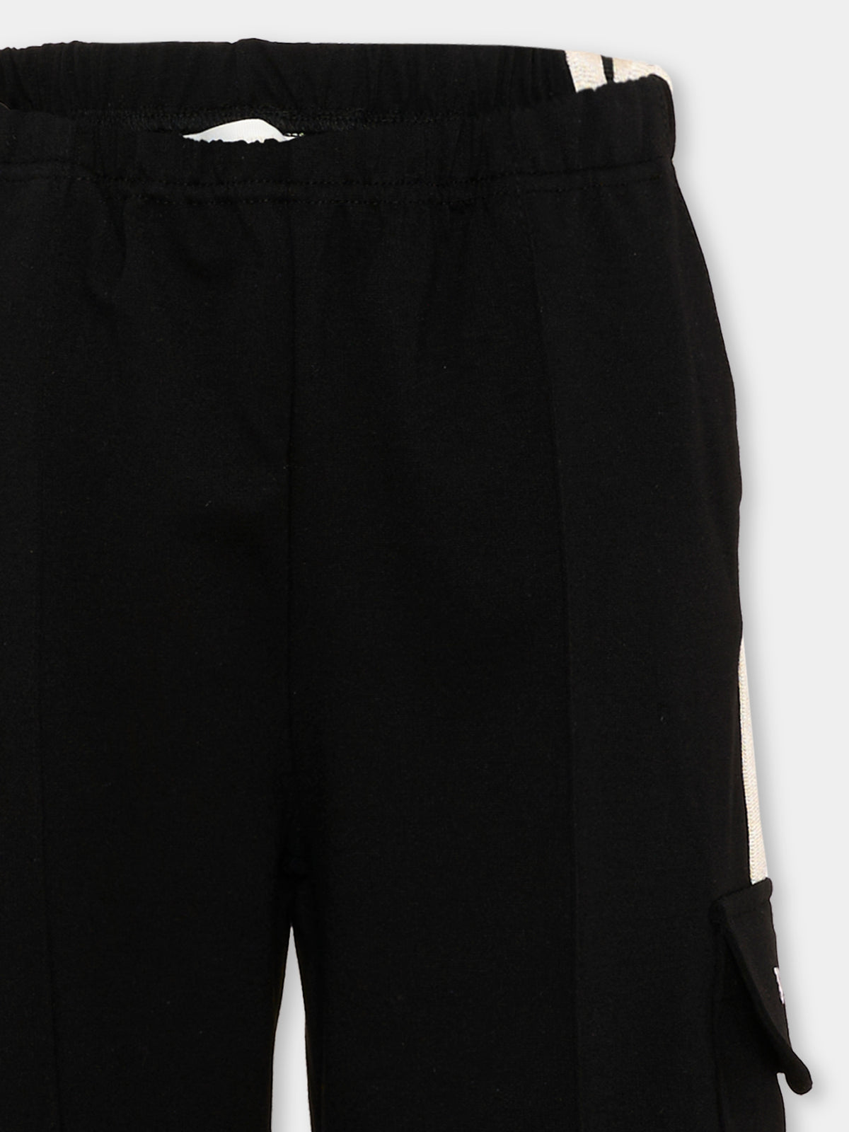 Pantalone nero per bambina con logo,Palm Angels,F6PAJGFP040 110