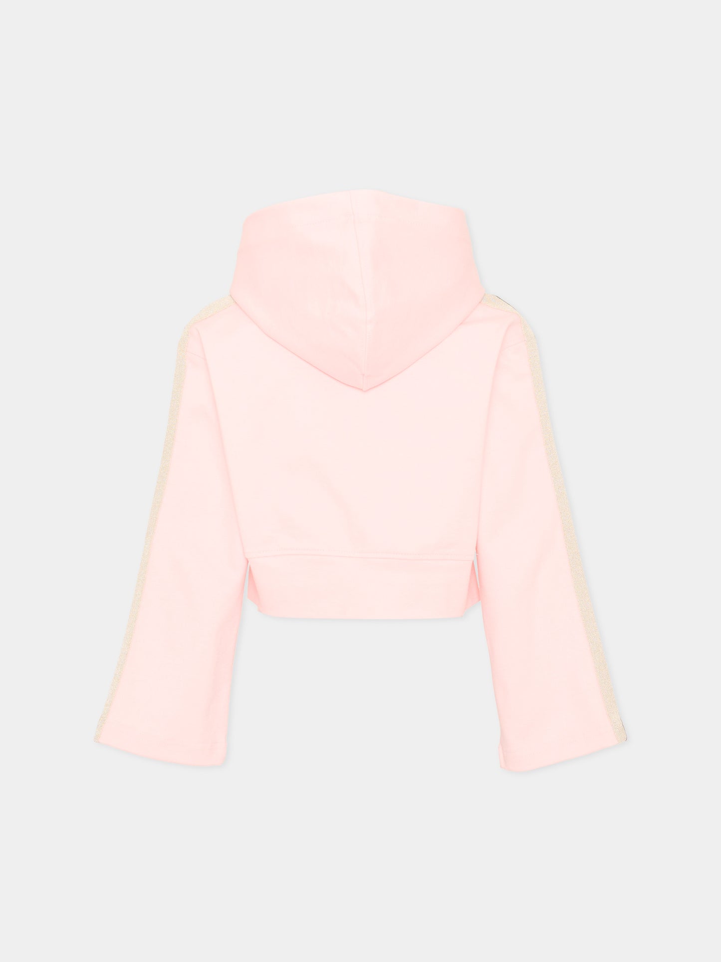Felpa rosa per bambina con logo,Palm Angels,F6PAJGHS039 042
