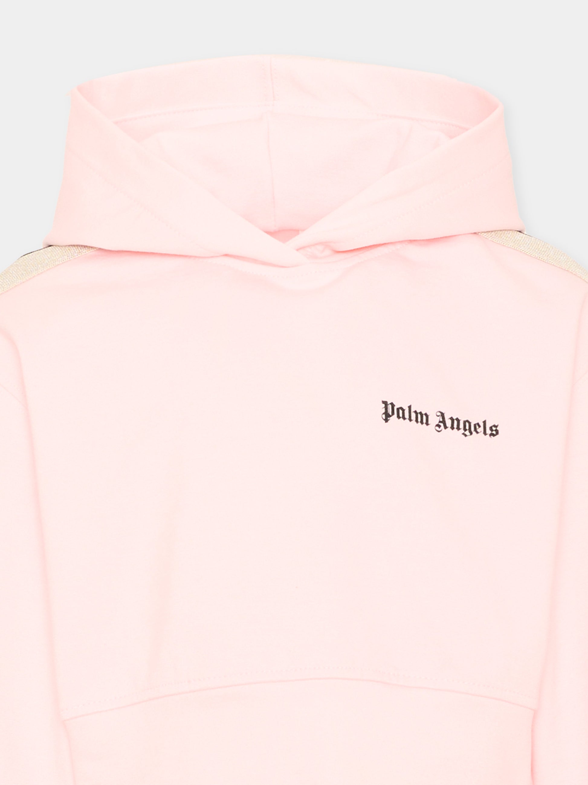 Felpa rosa per bambina con logo,Palm Angels,F6PAJGHS039 042
