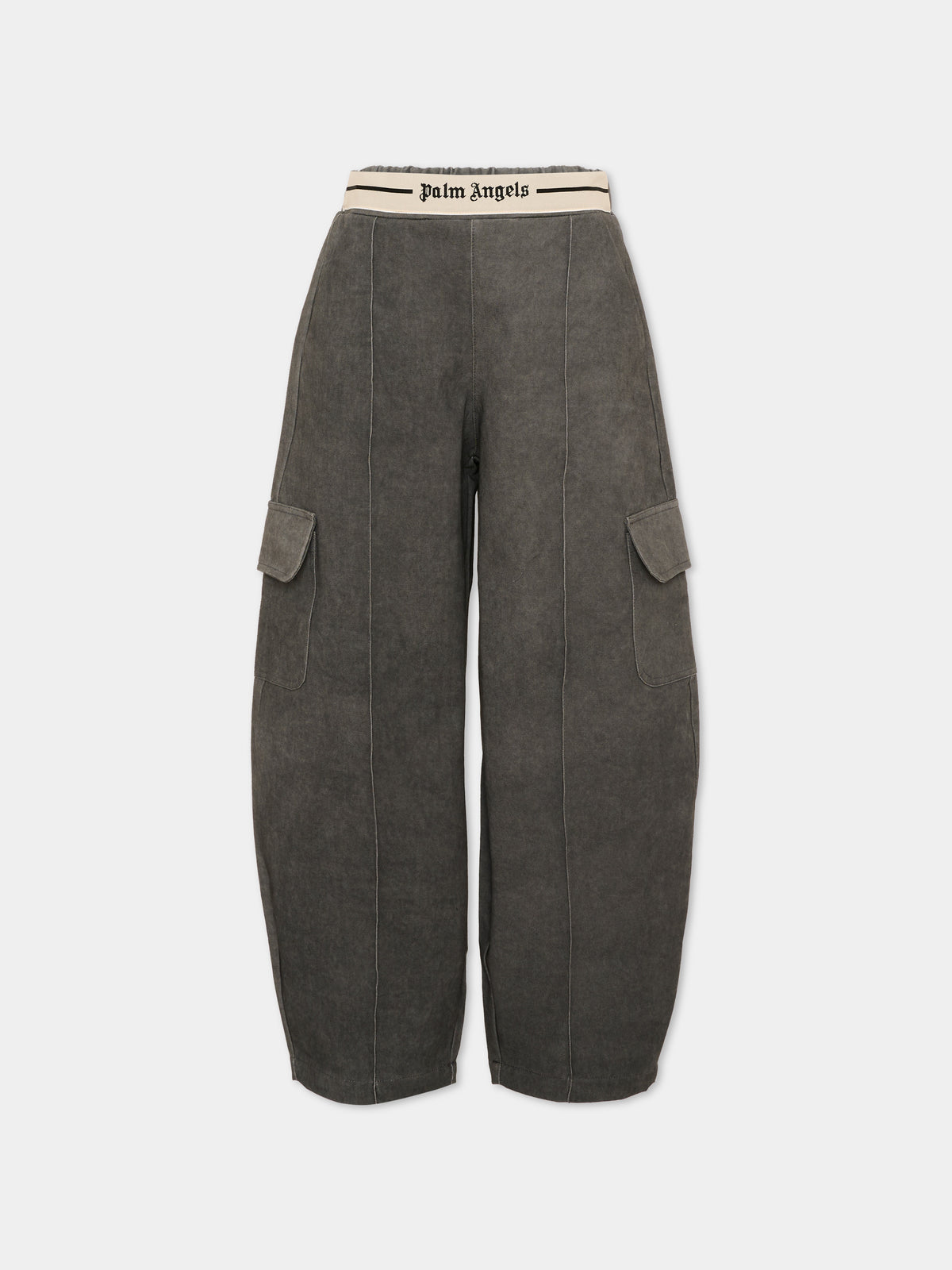 Pantaloni grigi per bambina con logo,Palm Angels,F6PAJGPA138 110