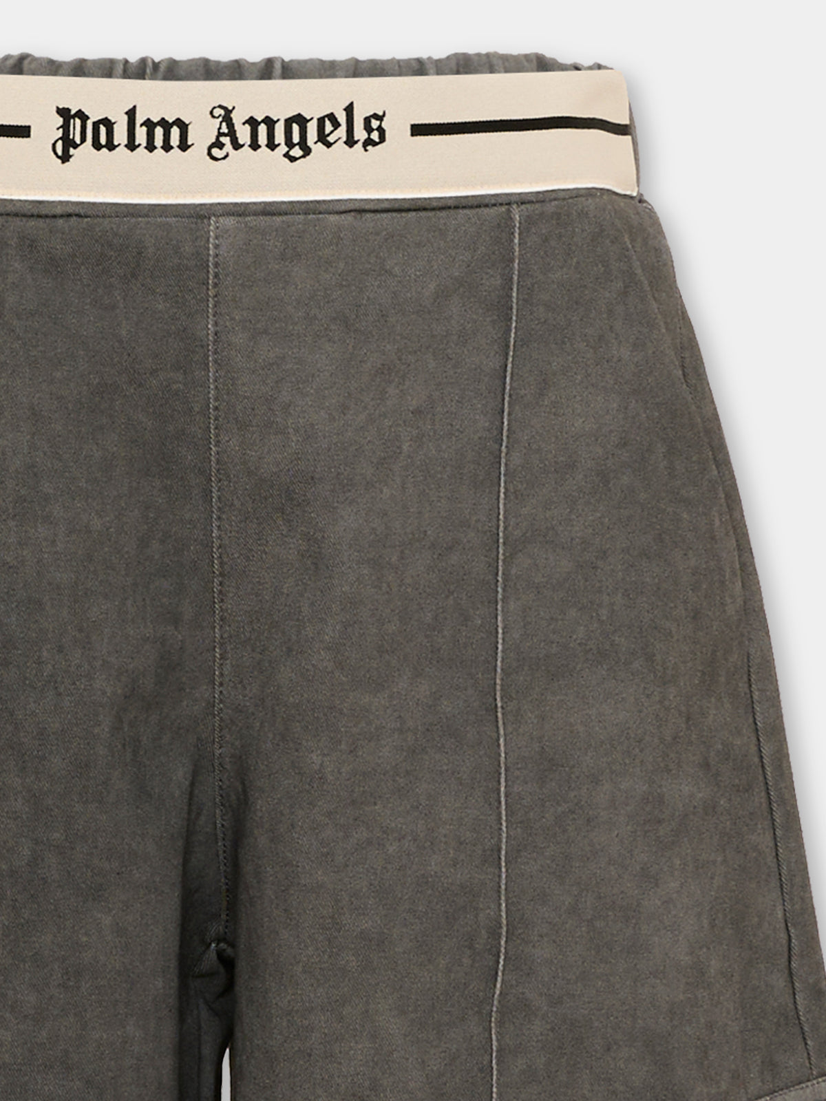 Pantaloni grigi per bambina con logo,Palm Angels,F6PAJGPA138 110