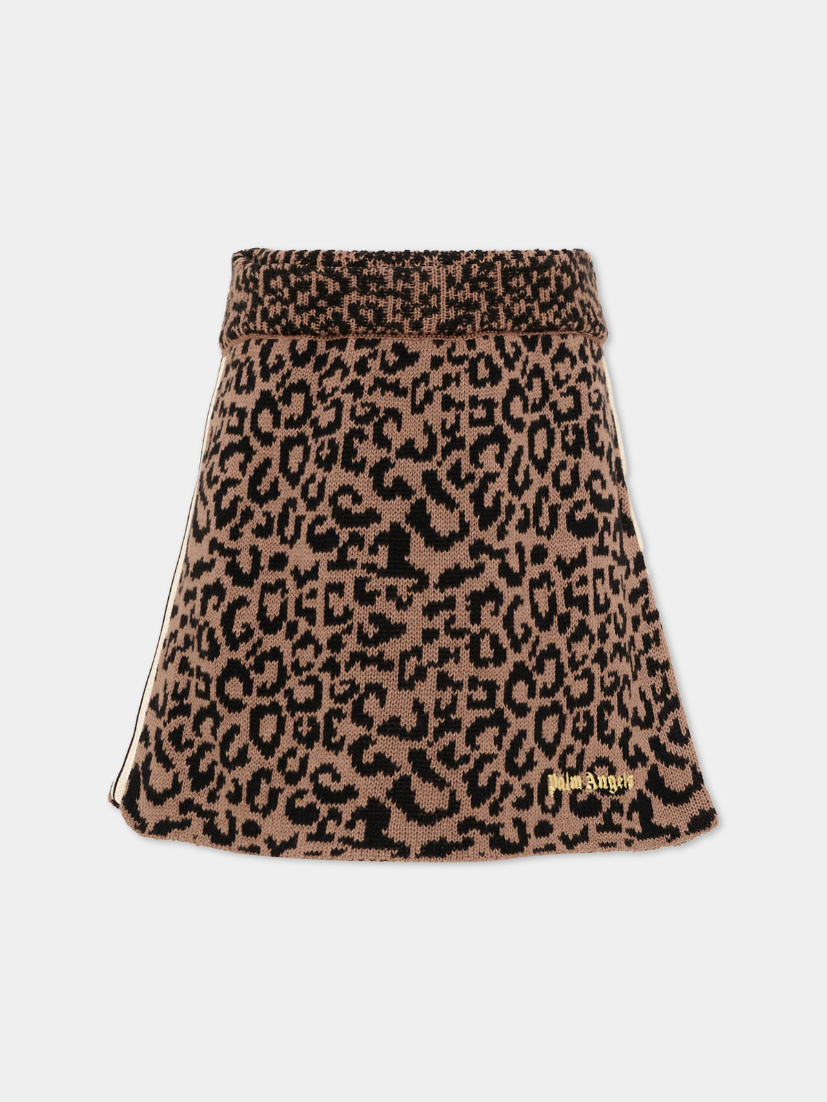 Gonna marrone per bambina con logo,Palm Angels,F6PAJGSK158 220