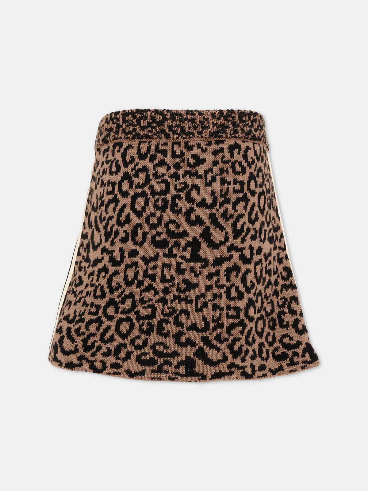 Gonna marrone per bambina con logo,Palm Angels,F6PAJGSK158 220