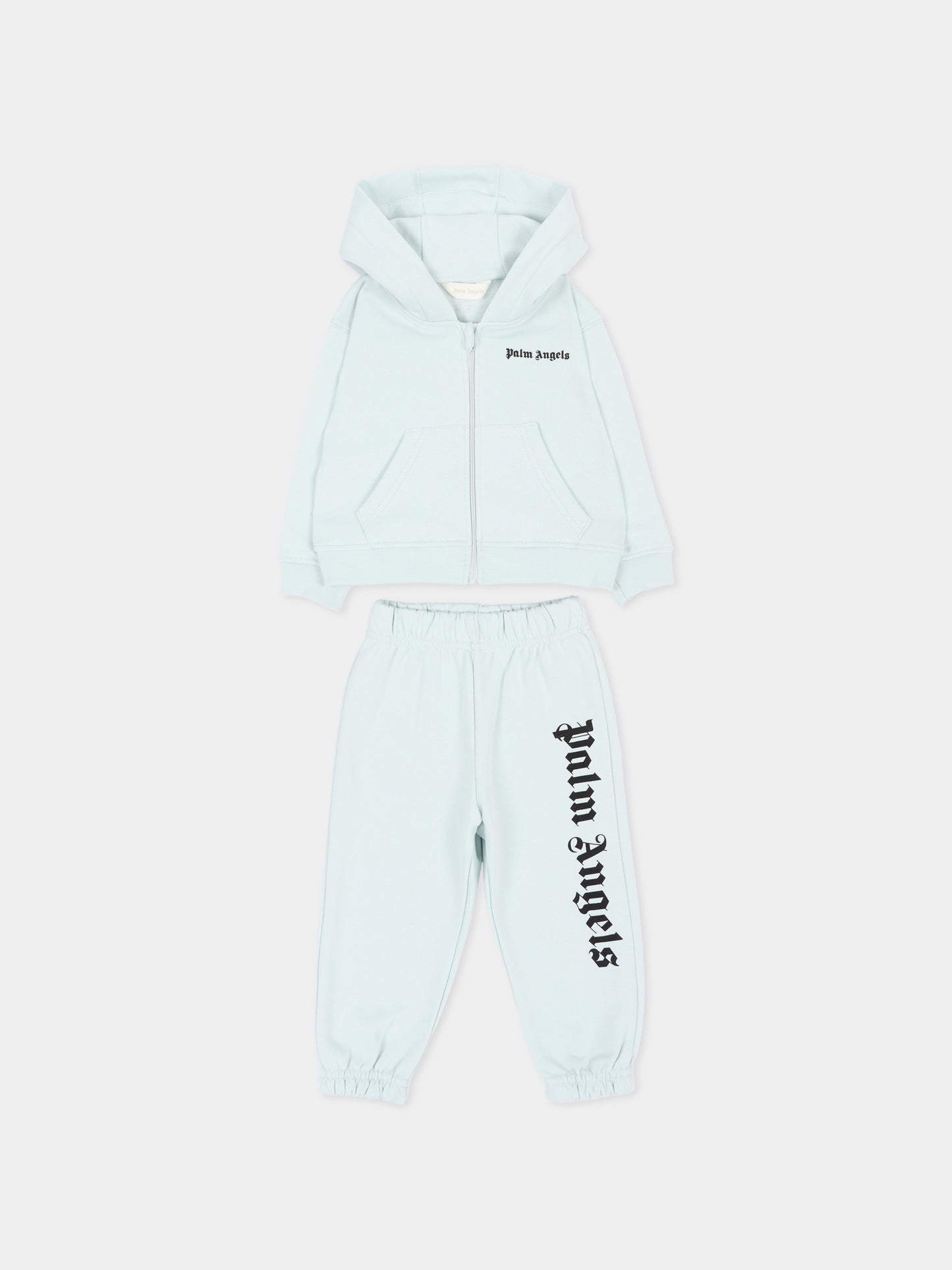 Completo sportivo lungo celeste per neonato con logo,Palm Angels,F6PANBTP180 960