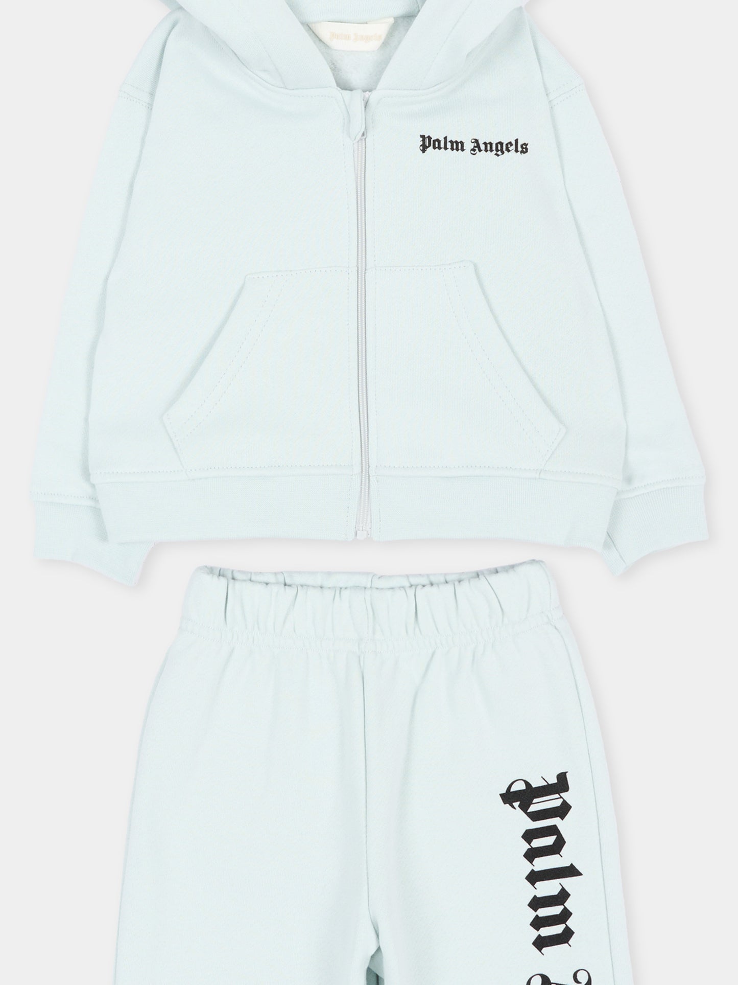 Completo sportivo lungo celeste per neonato con logo,Palm Angels,F6PANBTP180 960