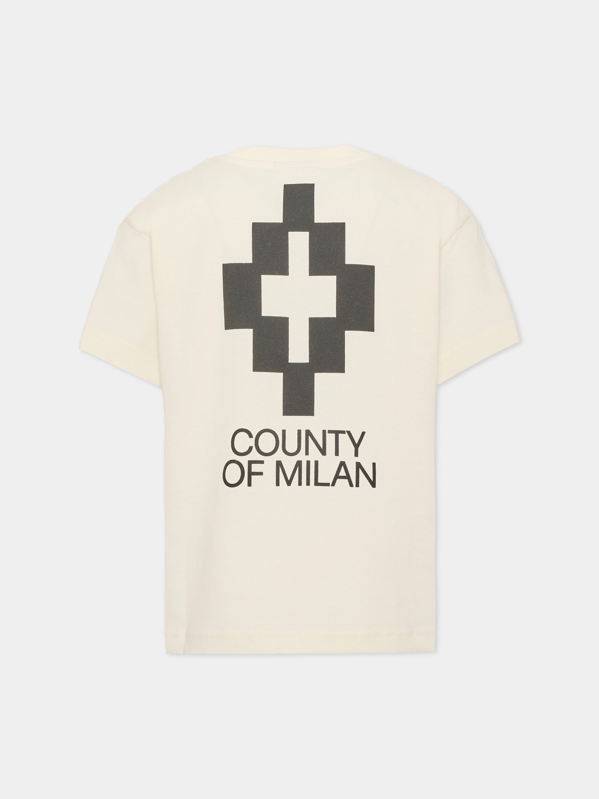 T-shirt a manica corta avorio per bambino,County Of Milan Kids,F6CMJBTH049 412