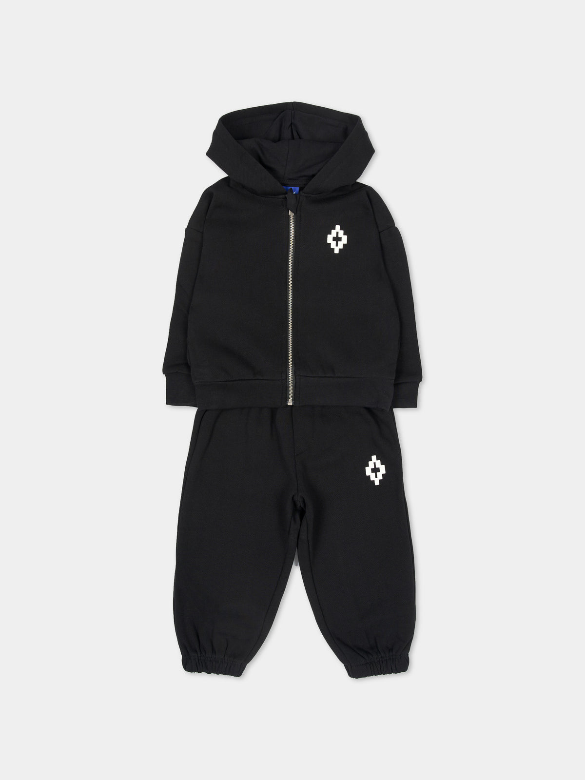 Completo sportivo lungo nero per neonato con logo,County Of Milan Kids,F6CMNBTP125 110