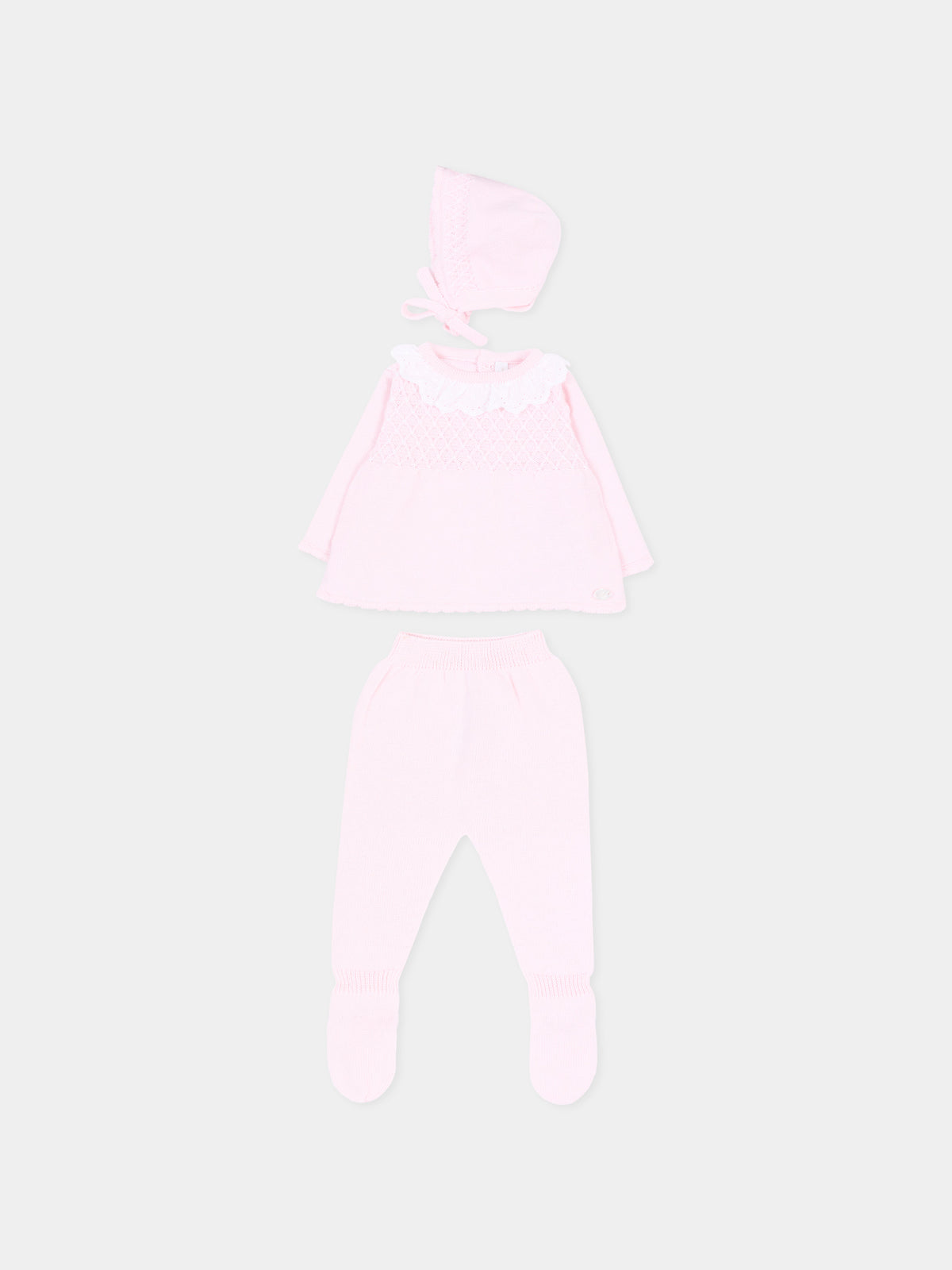 Completo nascita rosa per neonata in maglia,Martín Aranda,004-11322 P03
