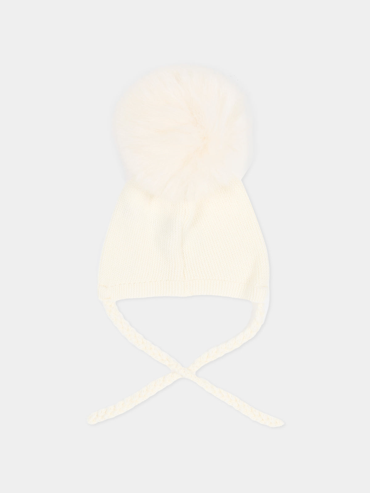 Berretto avorio per neonati con pompon,Martín Aranda,033-10322 W02
