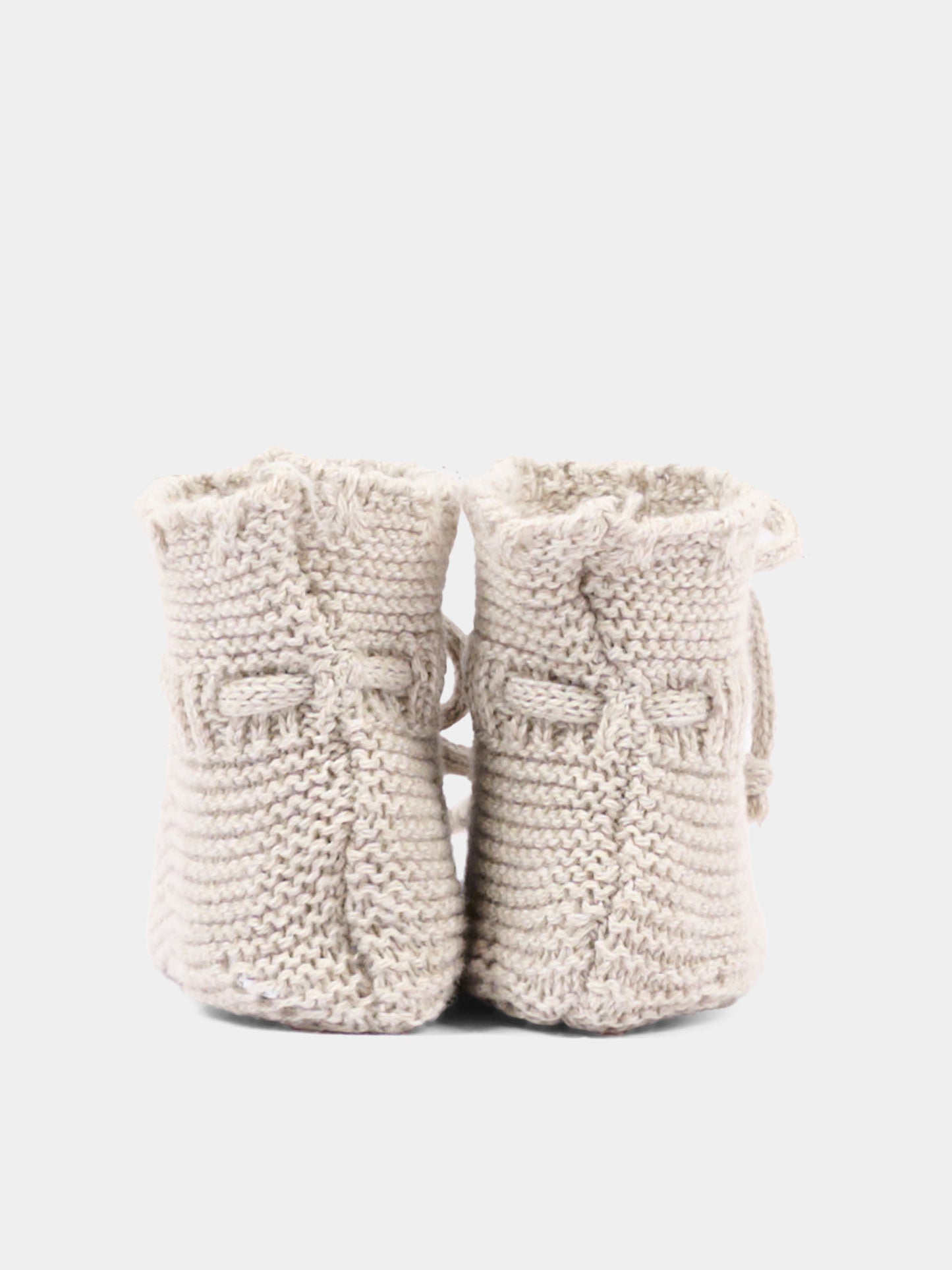 Babbucce beige per neonati in maglia,Martín Aranda,023-10325 E70