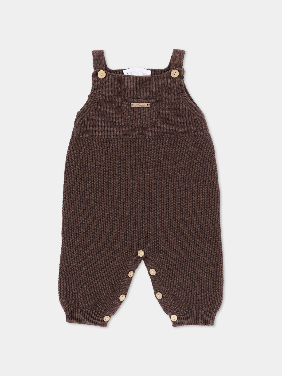 Salopette marrone per neonati in maglia,Martín Aranda,016-10329 B08