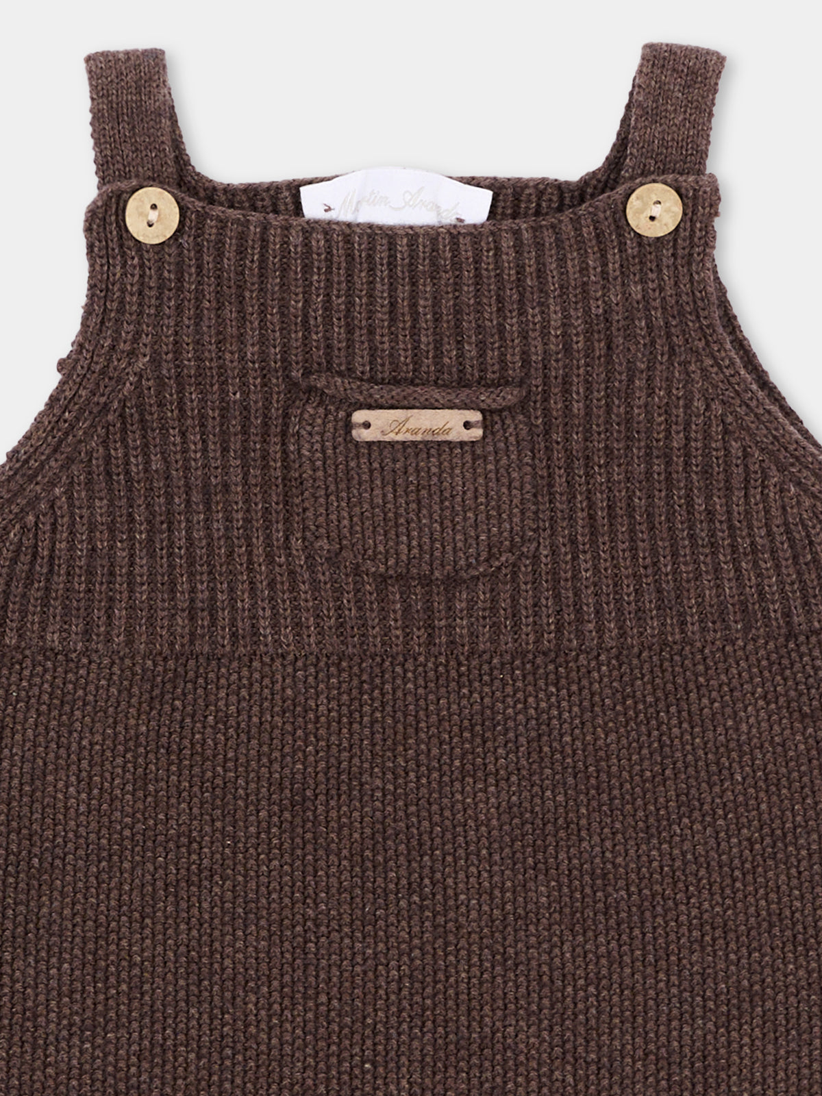 Salopette marrone per neonati in maglia,Martín Aranda,016-10329 B08