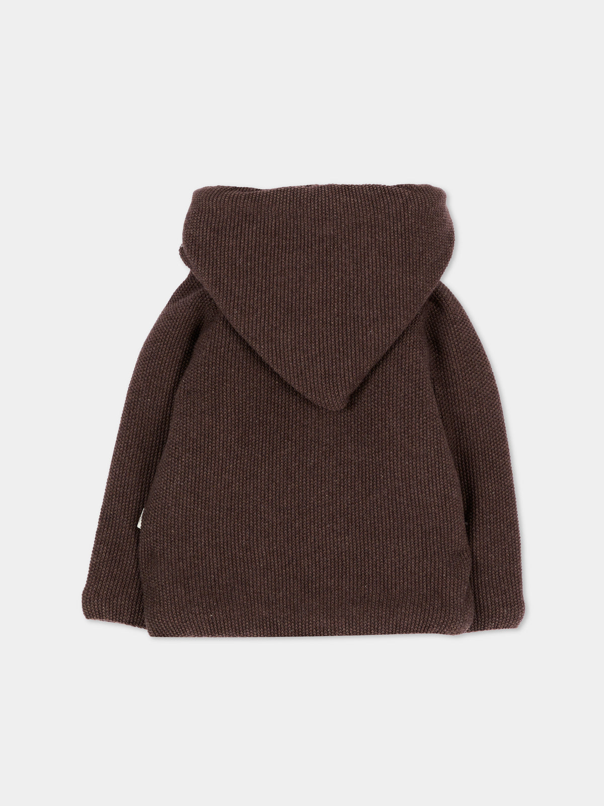 Cappotto marrone per neonati in maglia con cappuccio,Martín Aranda,019-10329 B08