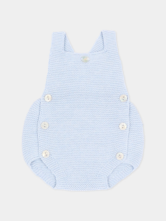 Salopette azzurra per neonato in maglia,Martín Aranda,016-12328 C08