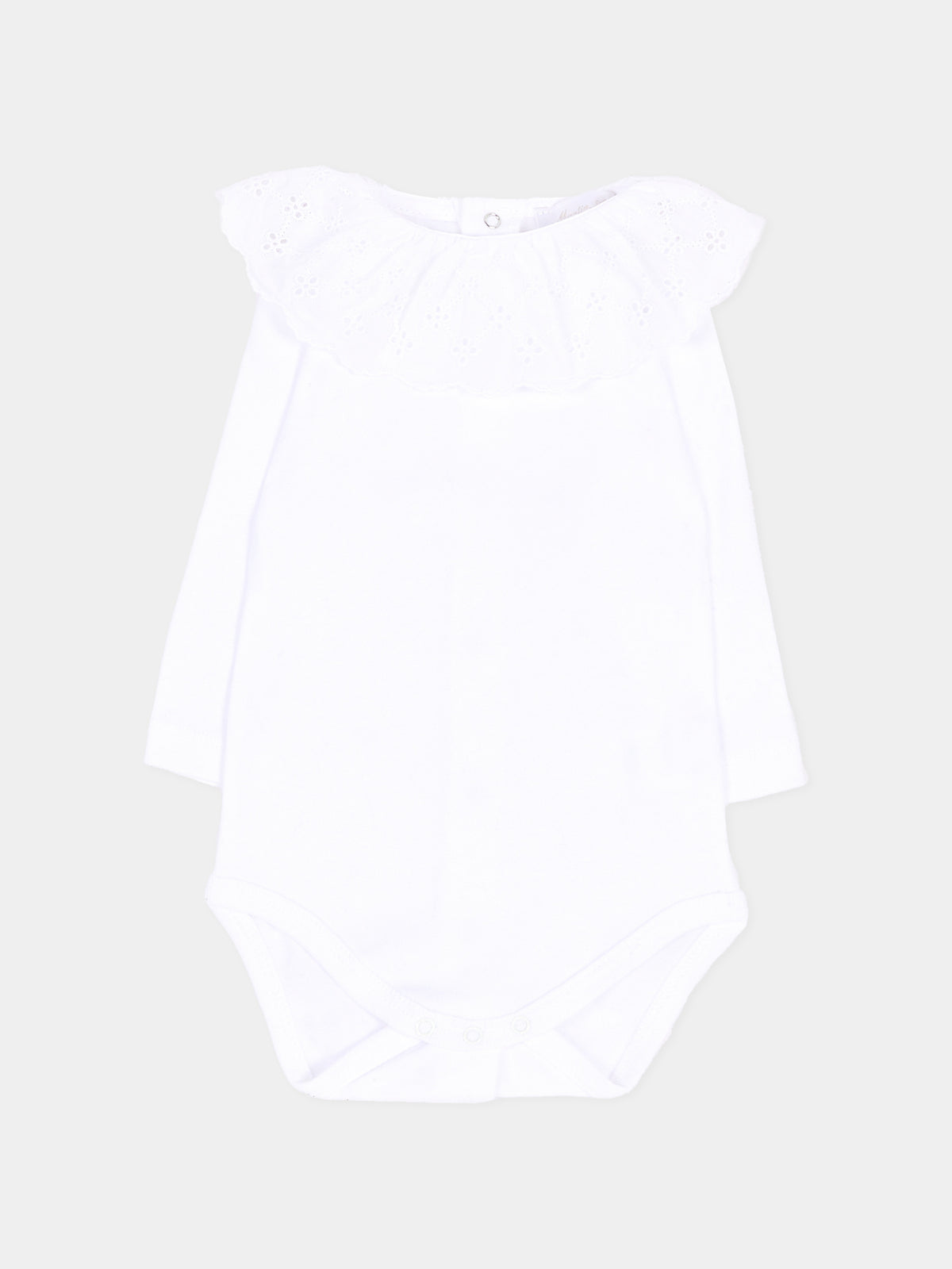 Body bianco per neonata con volant,Martín Aranda,026-20335 PW01